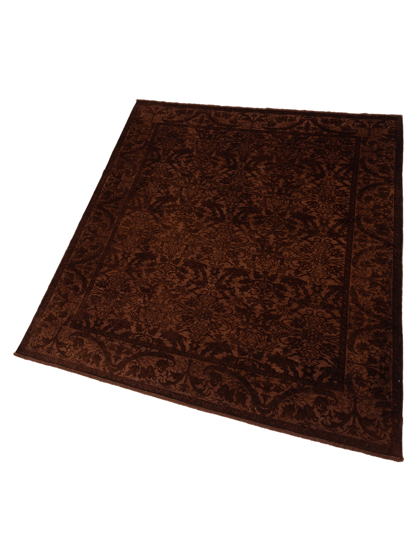 Pasha Vintage 105249 Dark Brown  Transitional Hand Knotted Rug