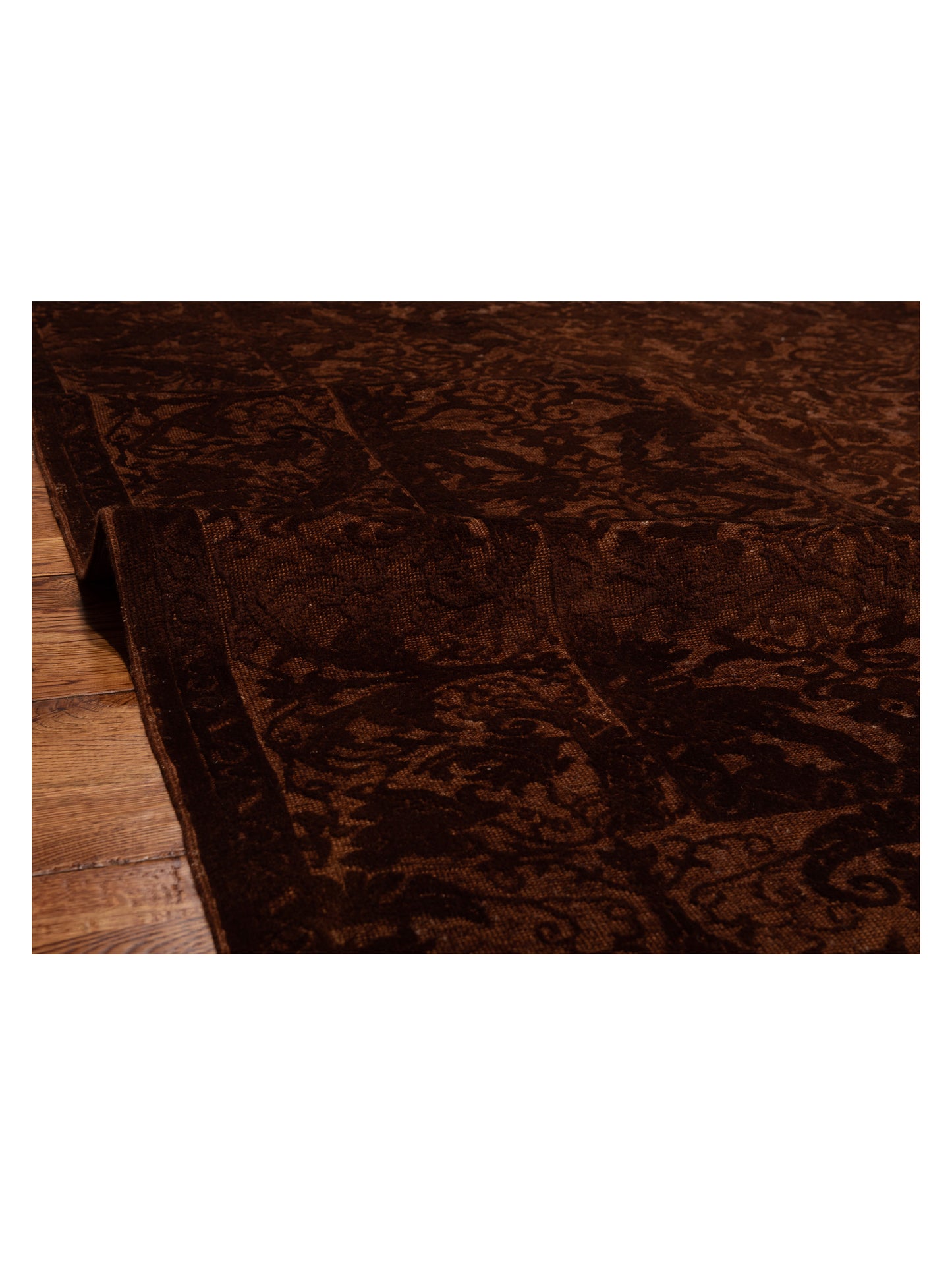 Pasha Vintage 105249 Dark Brown  Transitional Hand Knotted Rug