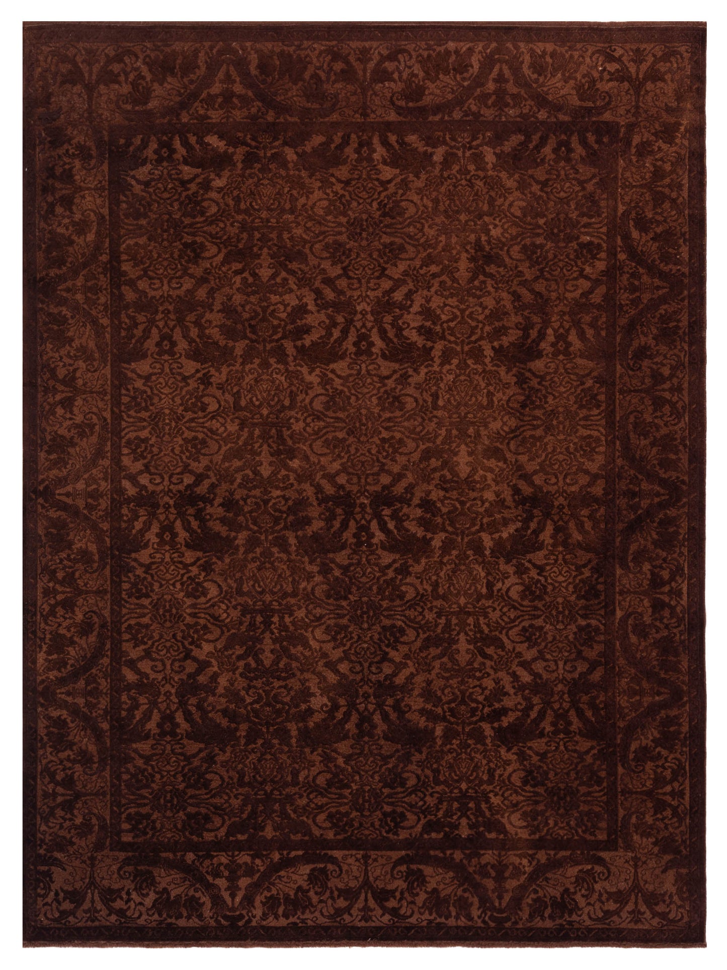 Pasha Vintage 105249 Dark Brown Transitional Hand Knotted Rug