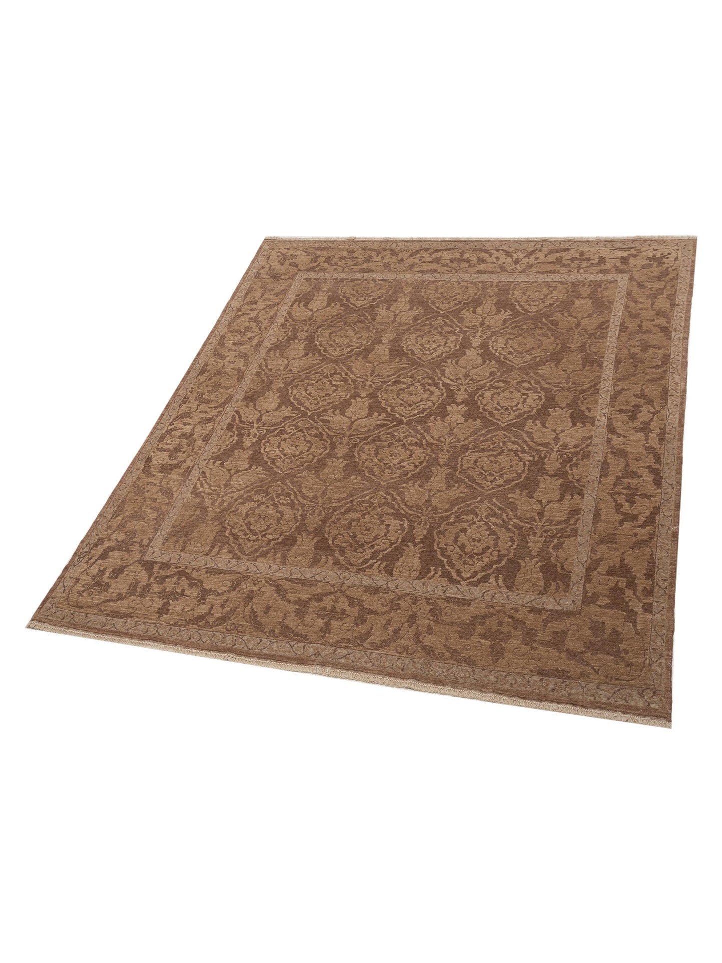 Pasha Defne Tulip Dark Brown Brown Transitional Hand Knotted Rug