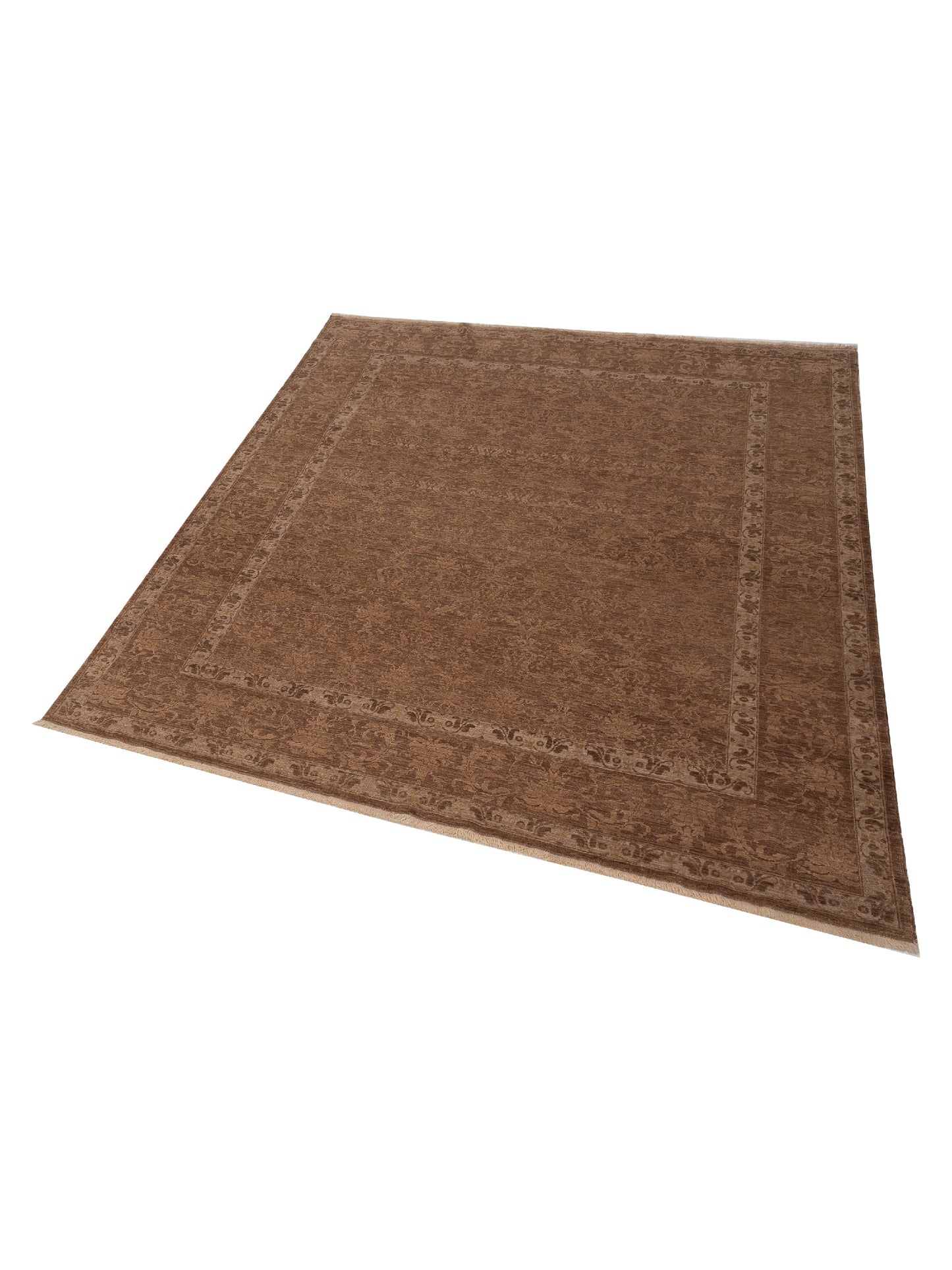 Pasha Defne Begonia Dark Brown Brown Transitional Hand Knotted Rug