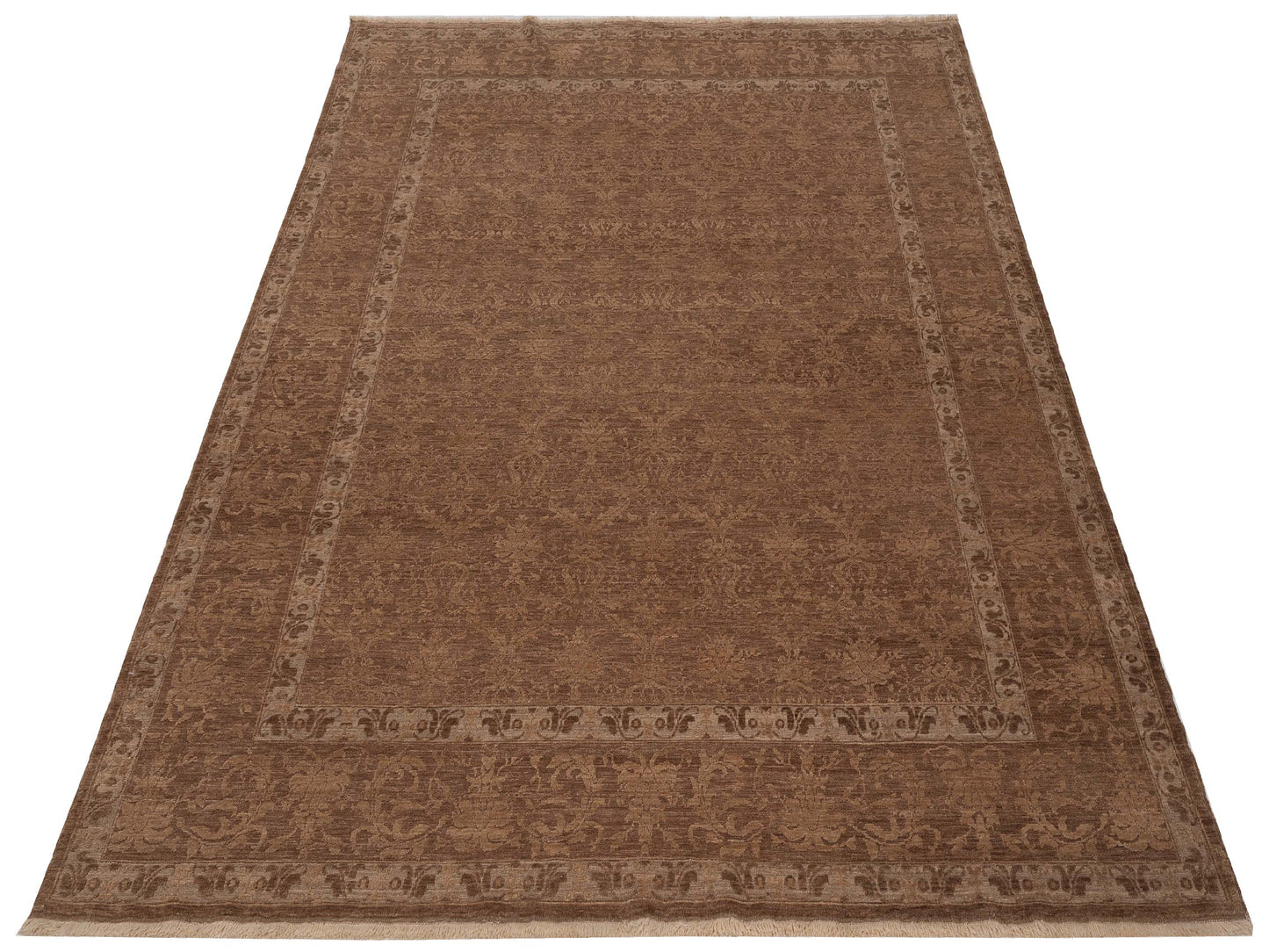 Pasha Defne Begonia Dark Brown Brown Transitional Hand Knotted Rug