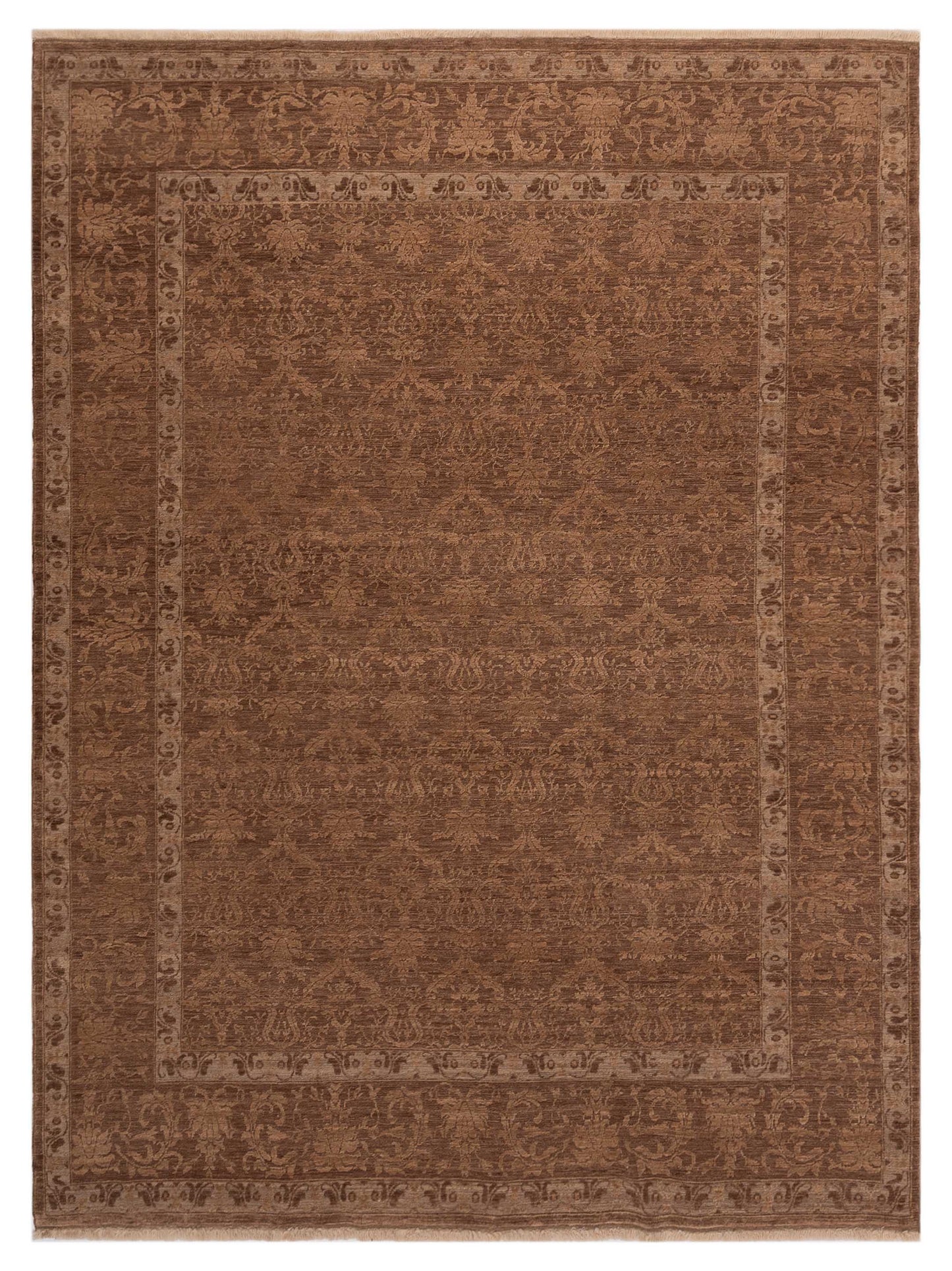 Pasha Defne Begonia Dark Brown Transitional Hand Knotted Rug