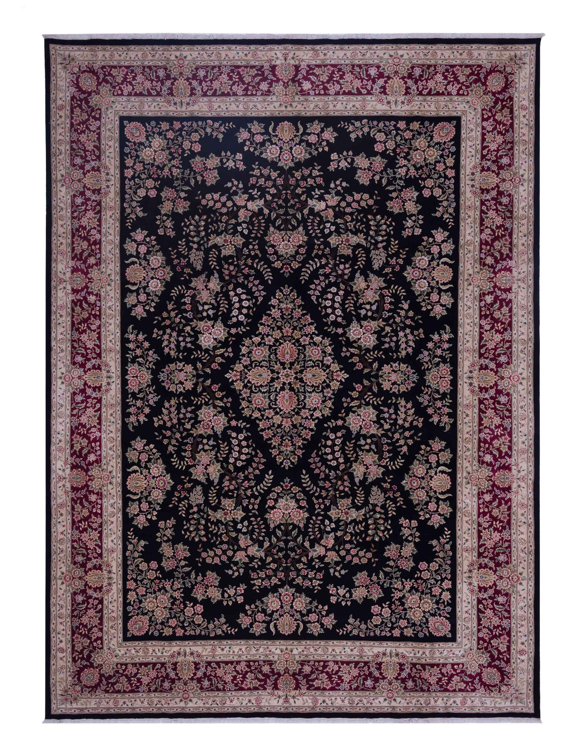 Pasha Magnolia 105687 Black Traditional Hand Knotted Rug