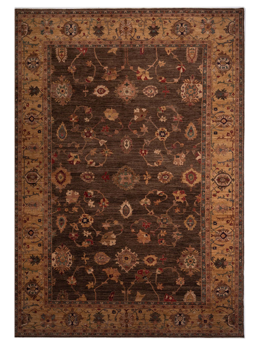 Pasha Elvan Nurgul Dark Brown Traditional Hand Knotted Rug