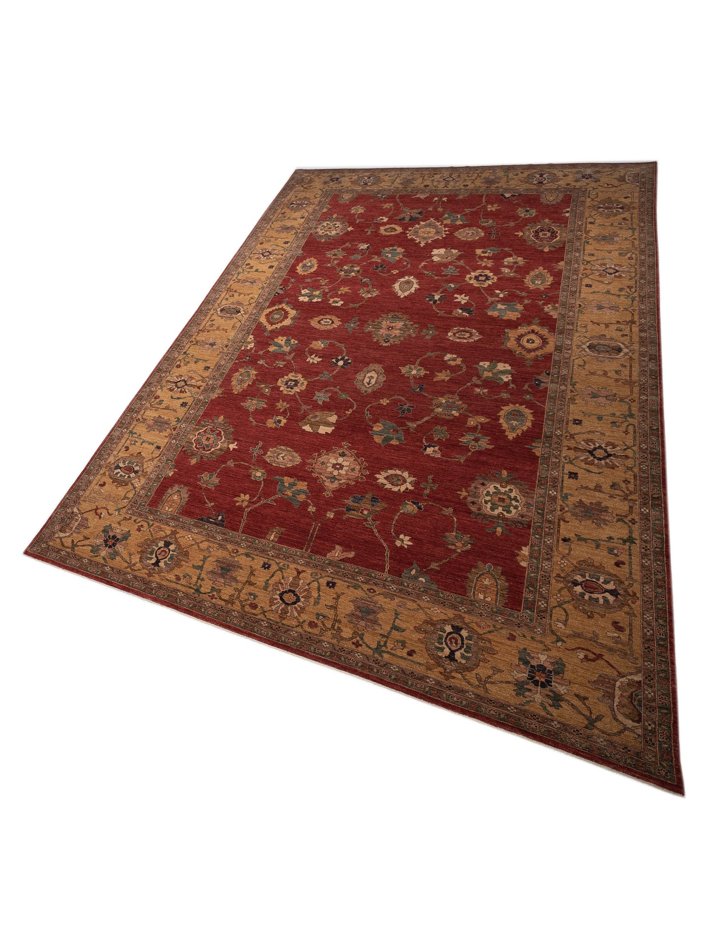 Pasha Elvan Nurgul Red Gold Traditional Hand Knotted Rug