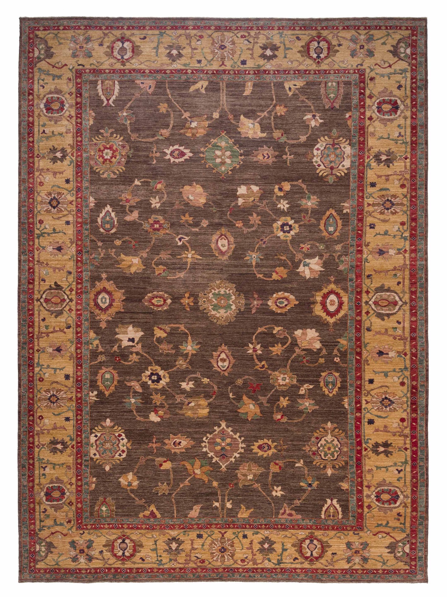 Pasha Elvan Nurgul Brown Traditional Hand Knotted Rug