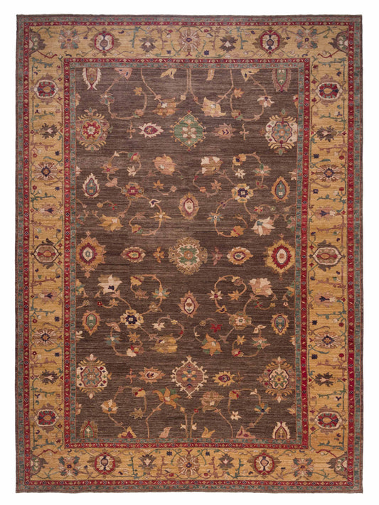 Pasha Elvan Nurgul Brown Traditional Hand Knotted Rug