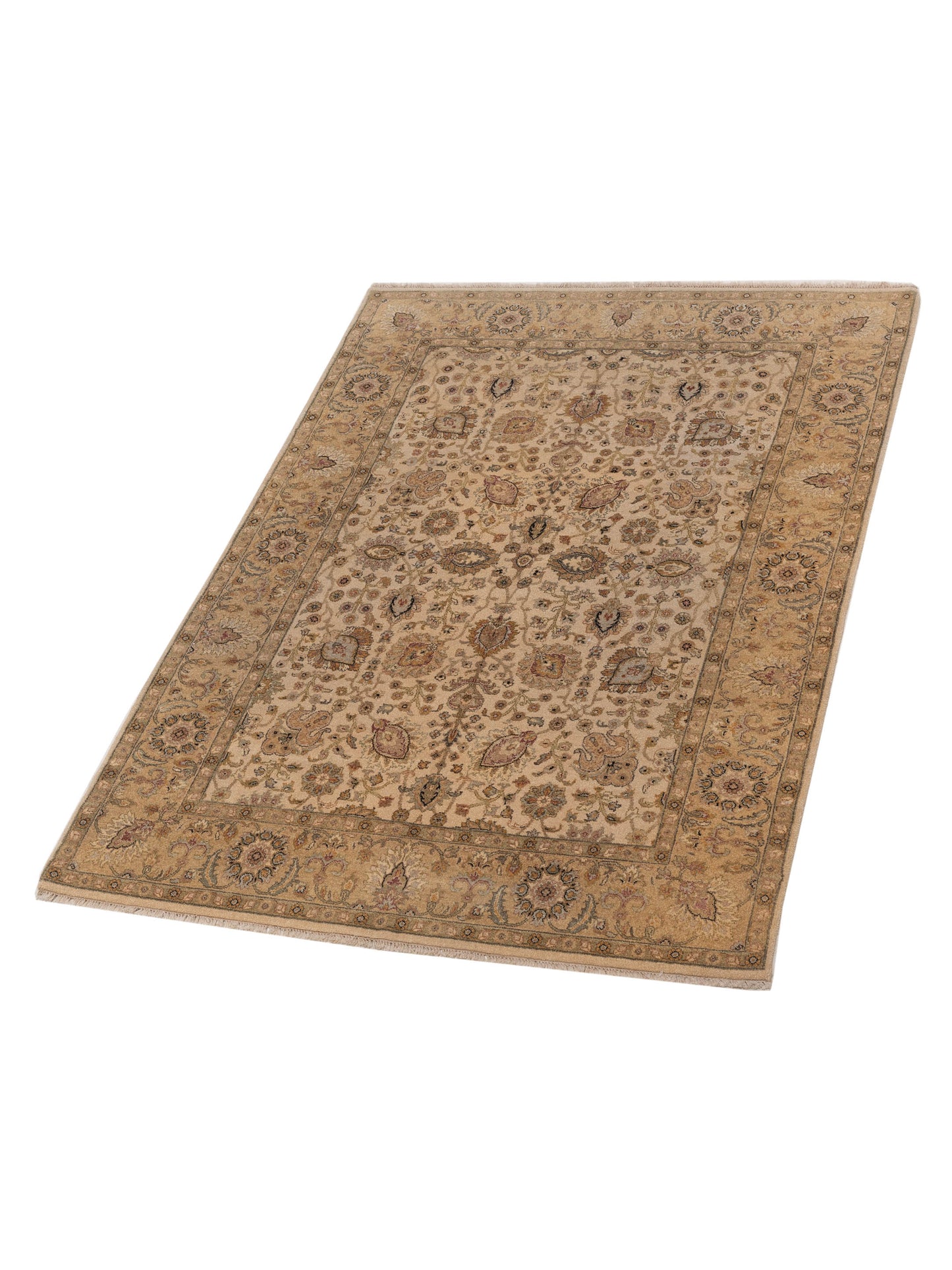 Rajpur Haji Jalili 106774 Ivory Gold Transitional Hand Knotted Rug - 5x7