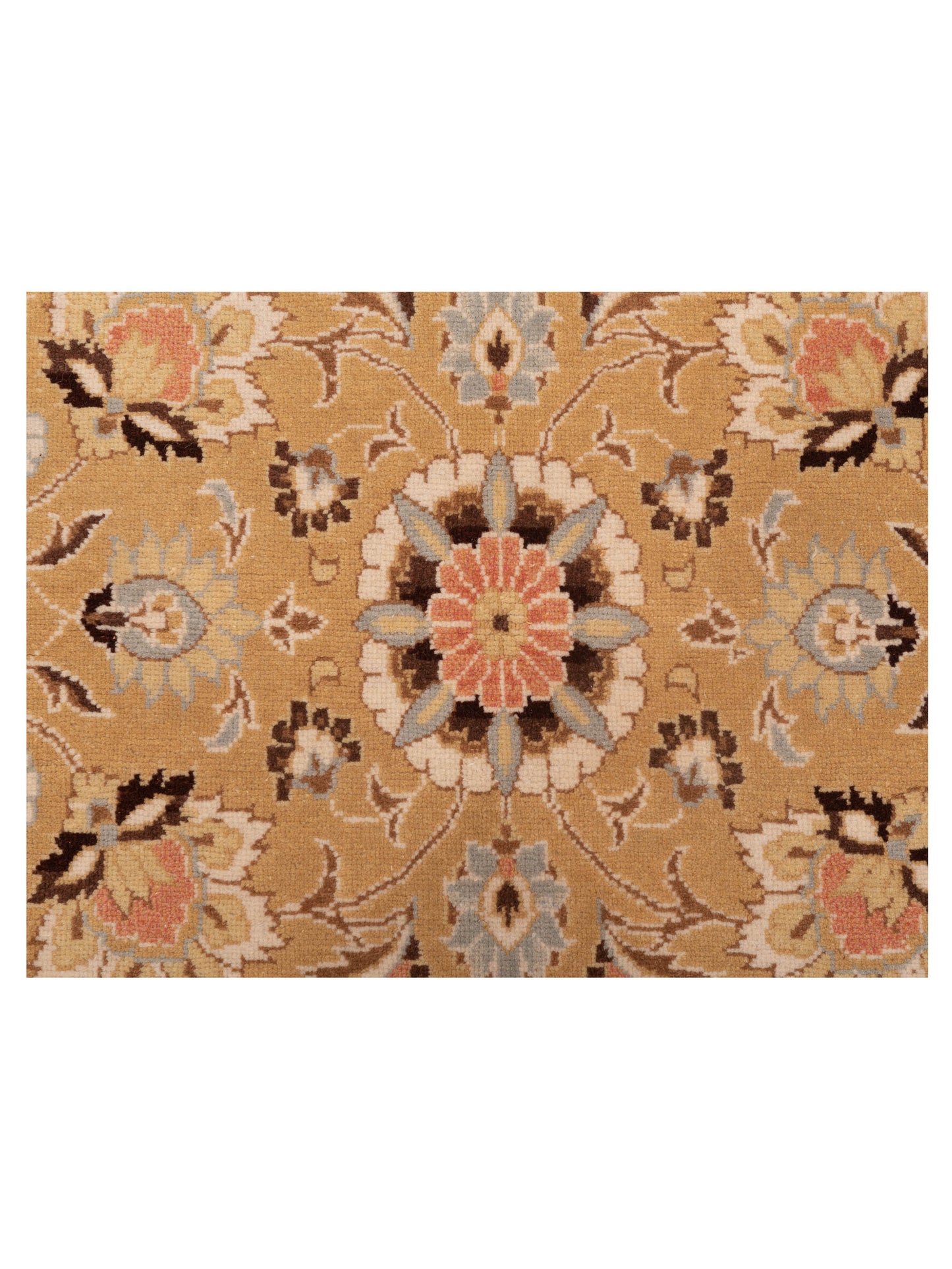 Pasha Bouquet 107408 Gold Ivory Transitional Hand Knotted Rug