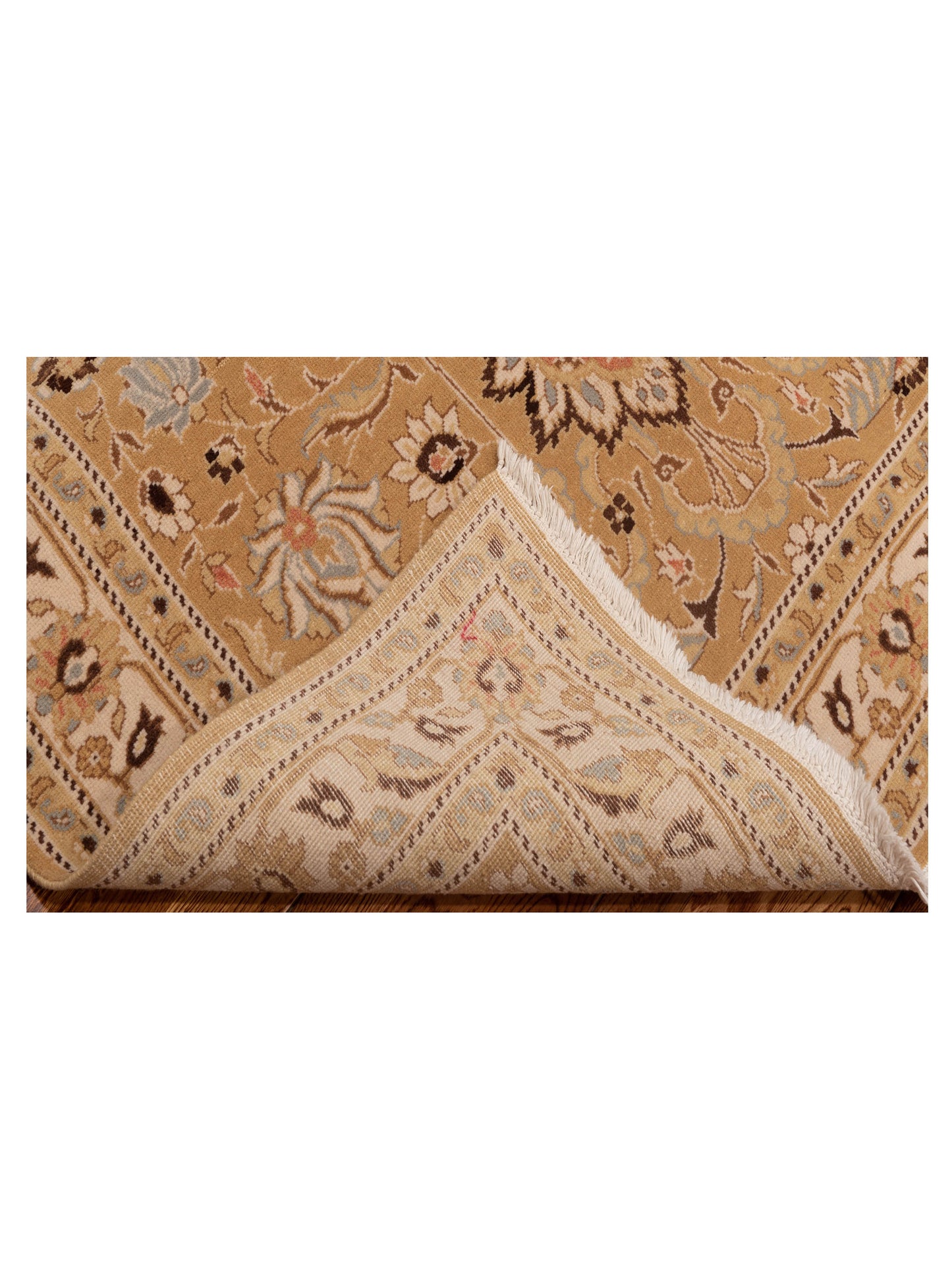 Pasha Bouquet 107408 Gold Ivory Transitional Hand Knotted Rug