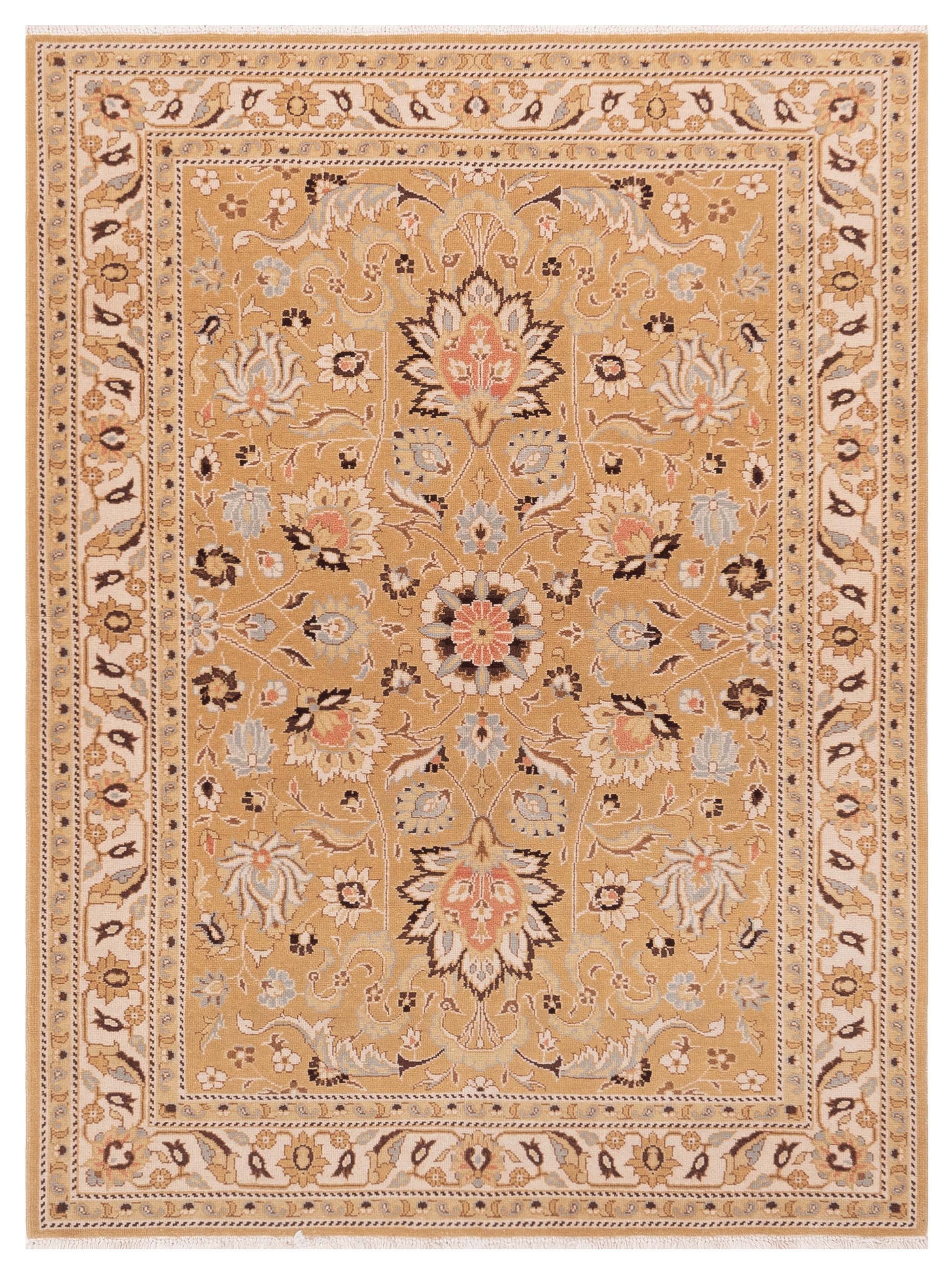 Pasha Bouquet 107408 Gold Transitional Hand Knotted Rug