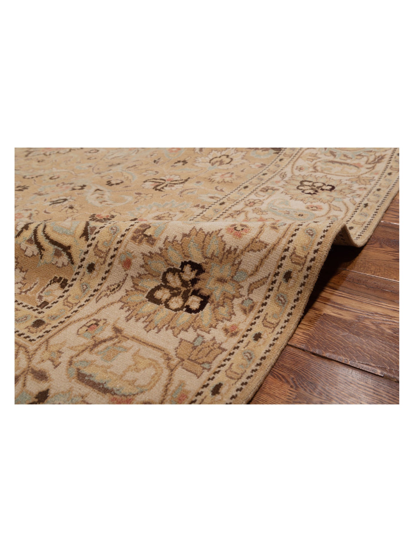 Pasha Bouquet 107411 Gold Ivory Transitional Hand Knotted Rug