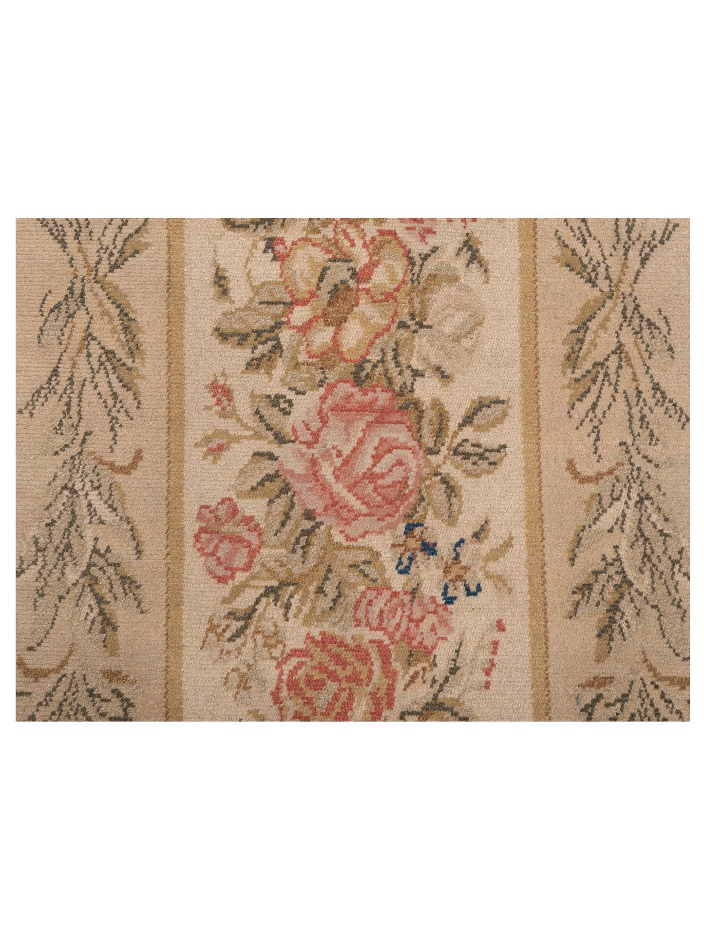 Pasha Bouquet 107491 Ivory Cream Transitional Hand Knotted Rug