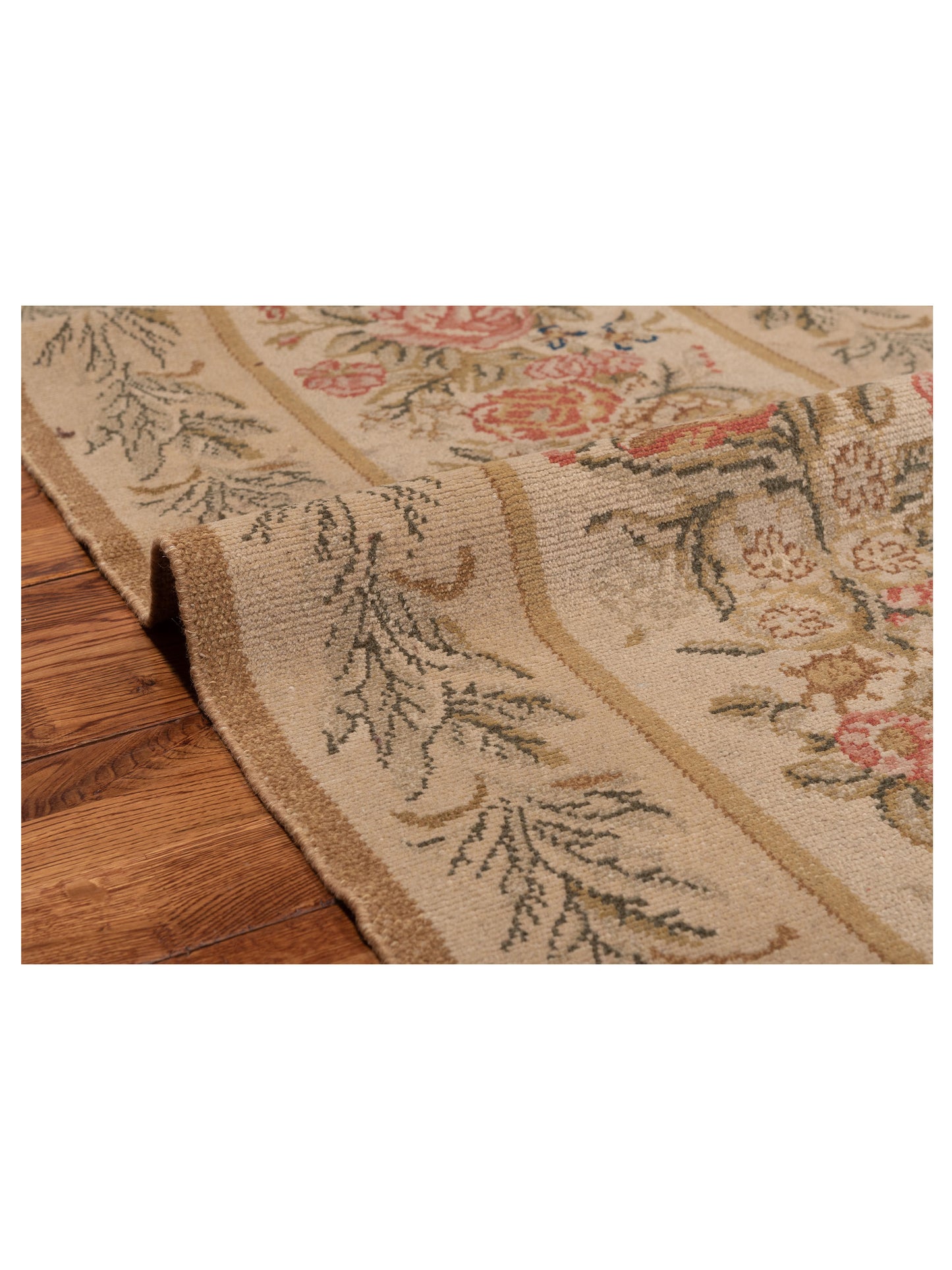 Pasha Bouquet 107491 Ivory Cream Transitional Hand Knotted Rug