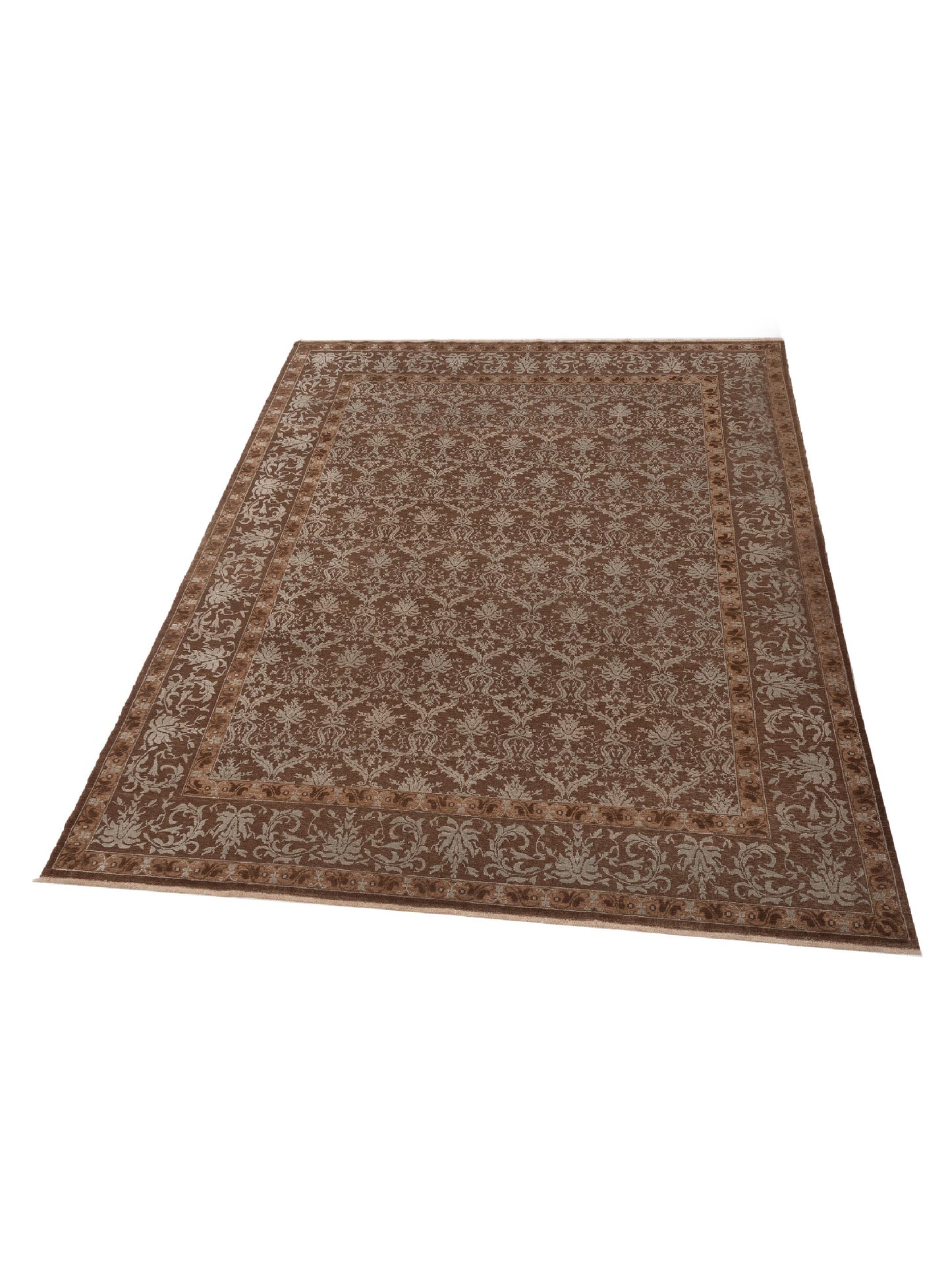 Pasha Defne Begonia Brown Brown Transitional Hand Knotted Rug