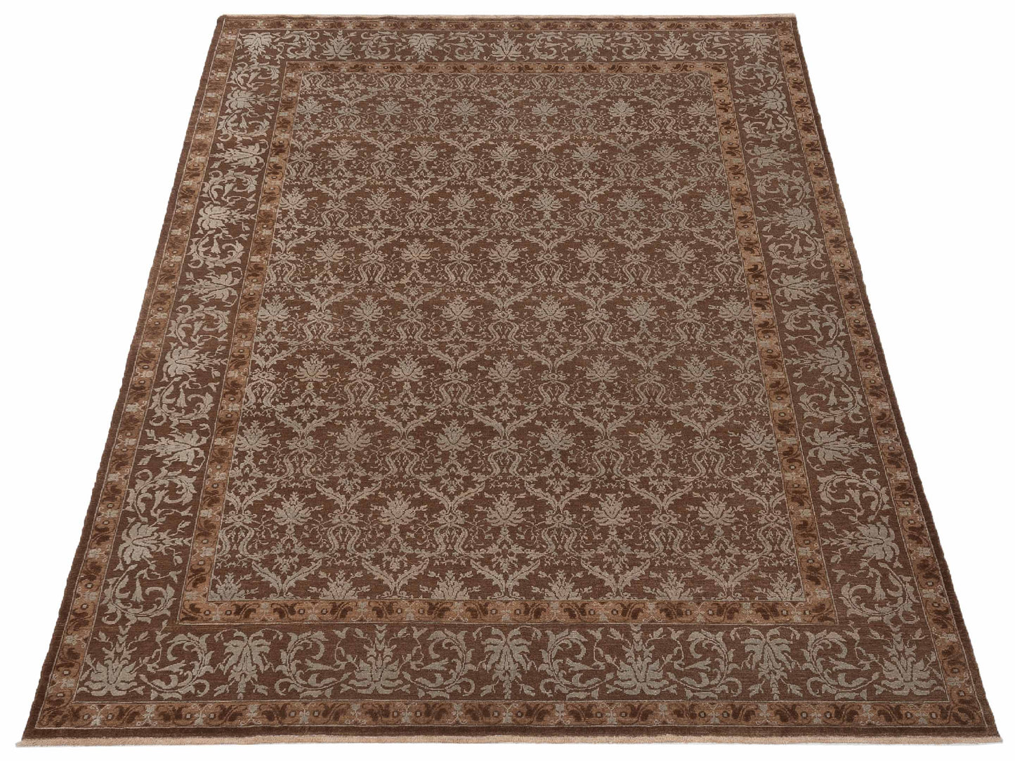 Pasha Defne Begonia Brown Brown Transitional Hand Knotted Rug