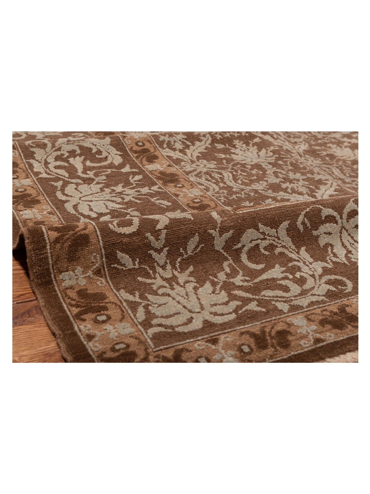 Pasha Defne Begonia Brown Brown Transitional Hand Knotted Rug