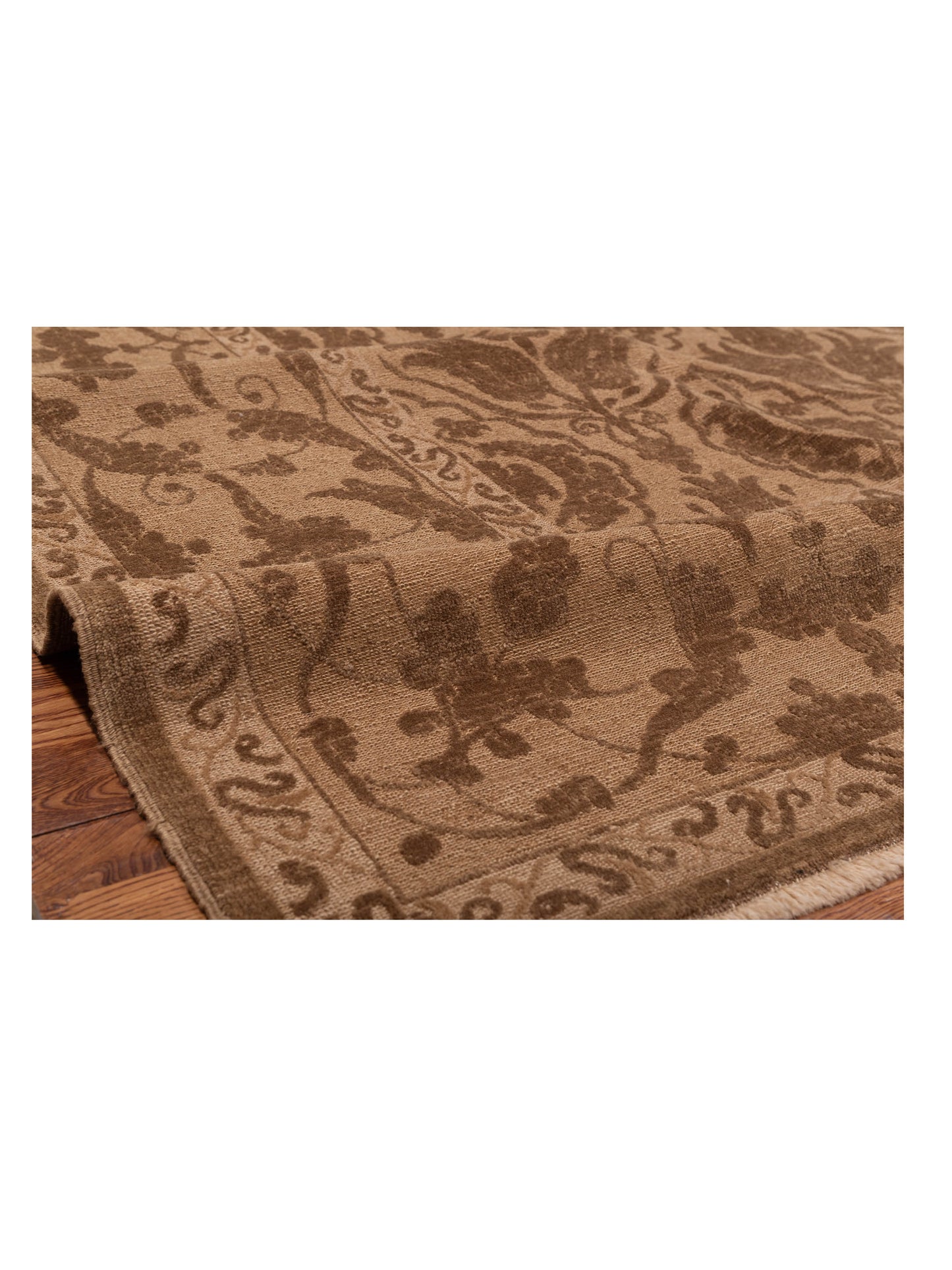 Pasha Defne Tulip Dark Brown Brown Transitional Hand Knotted Rug