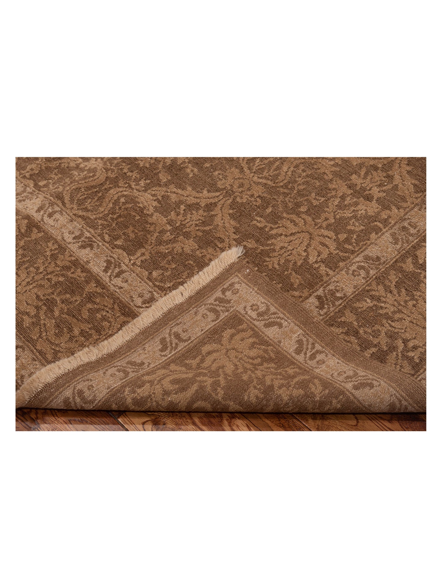 Pasha Defne Begonia Dark Brown Light Brown Transitional Hand Knotted Rug