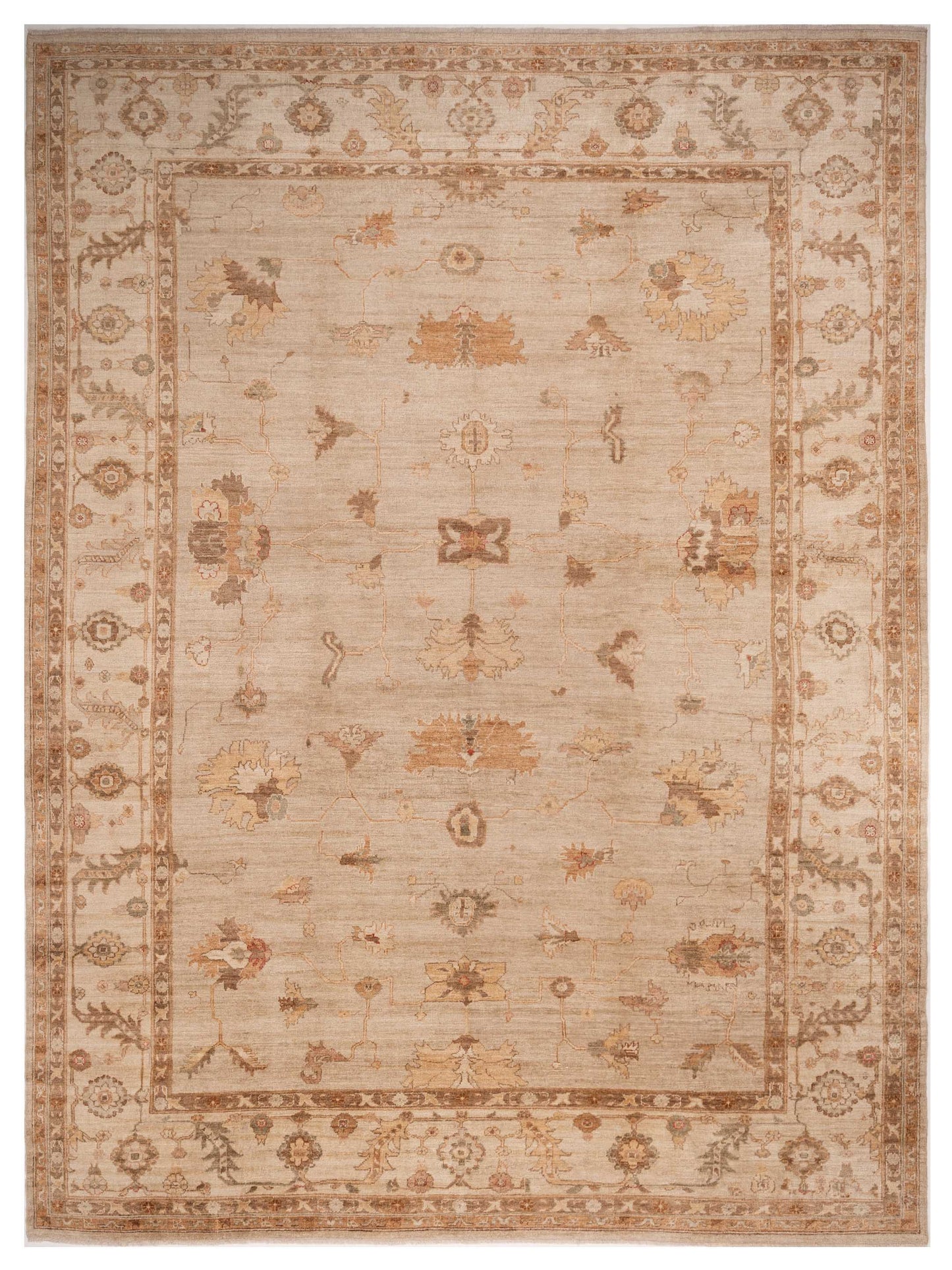 Authentic Angora Oushak Sezen Silver Traditional Hand Knotted Rug