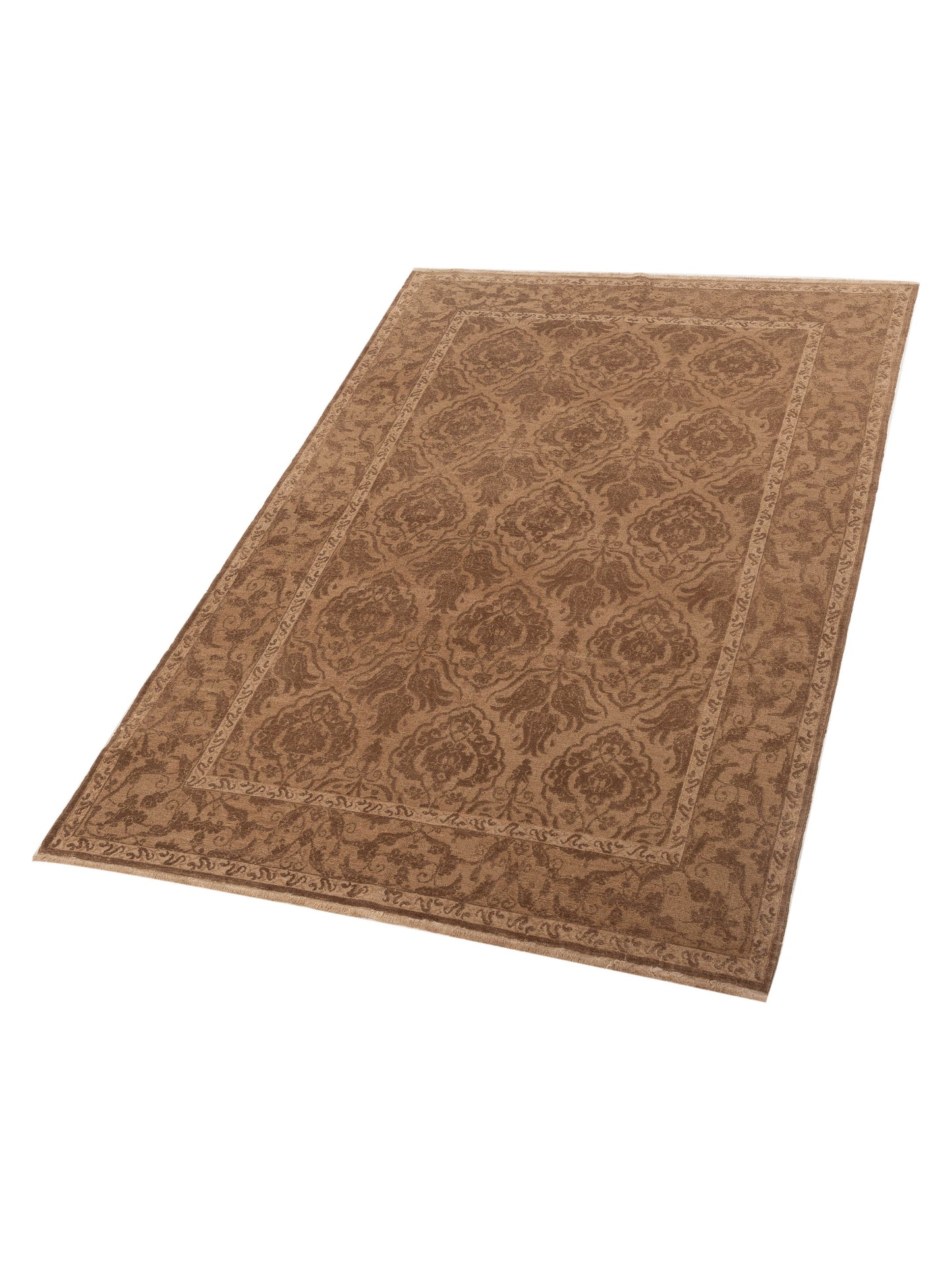 Pasha Defne Tulip Brown Dark Brown Transitional Hand Knotted Rug