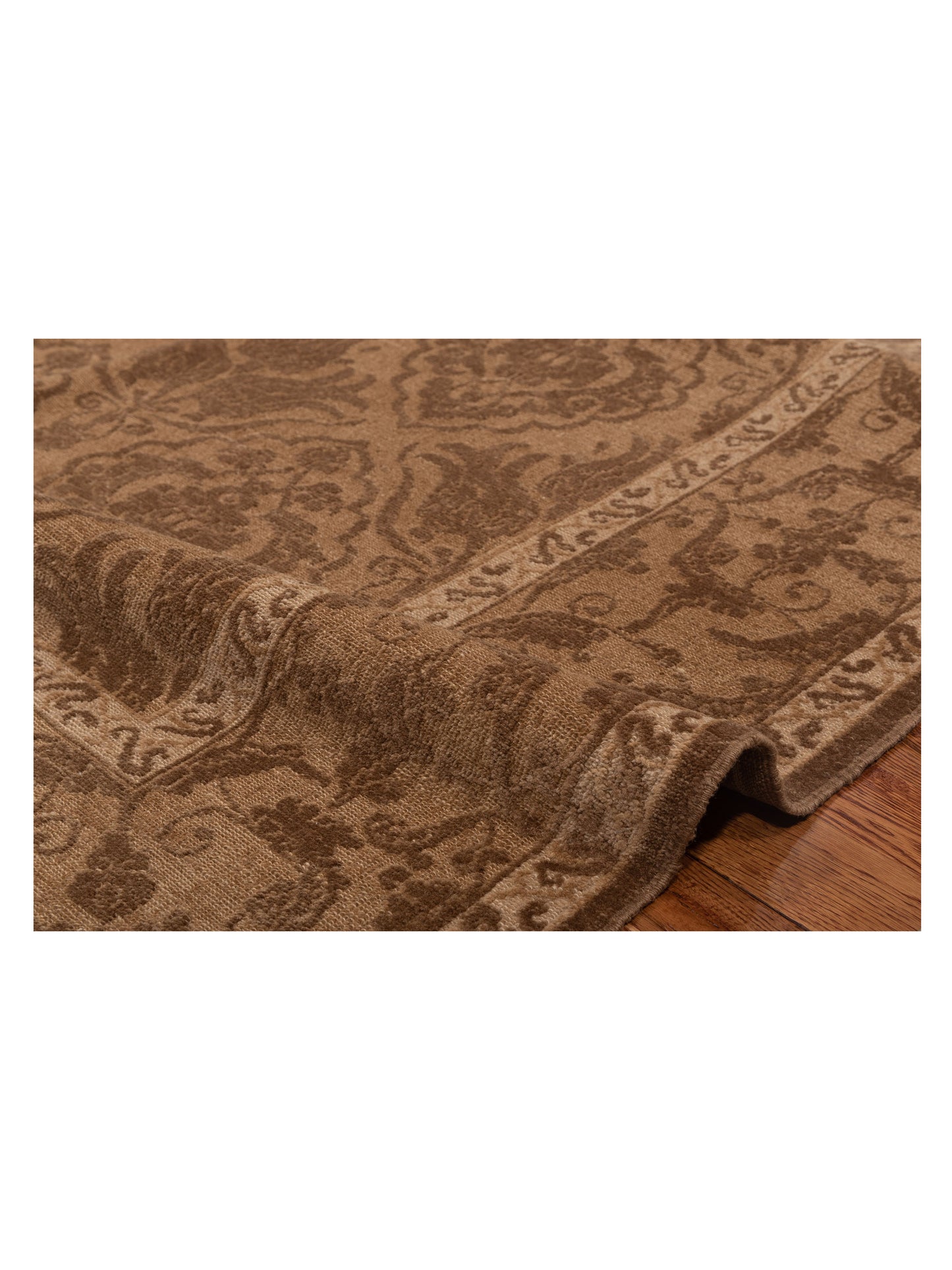 Pasha Defne Tulip Brown Dark Brown Transitional Hand Knotted Rug