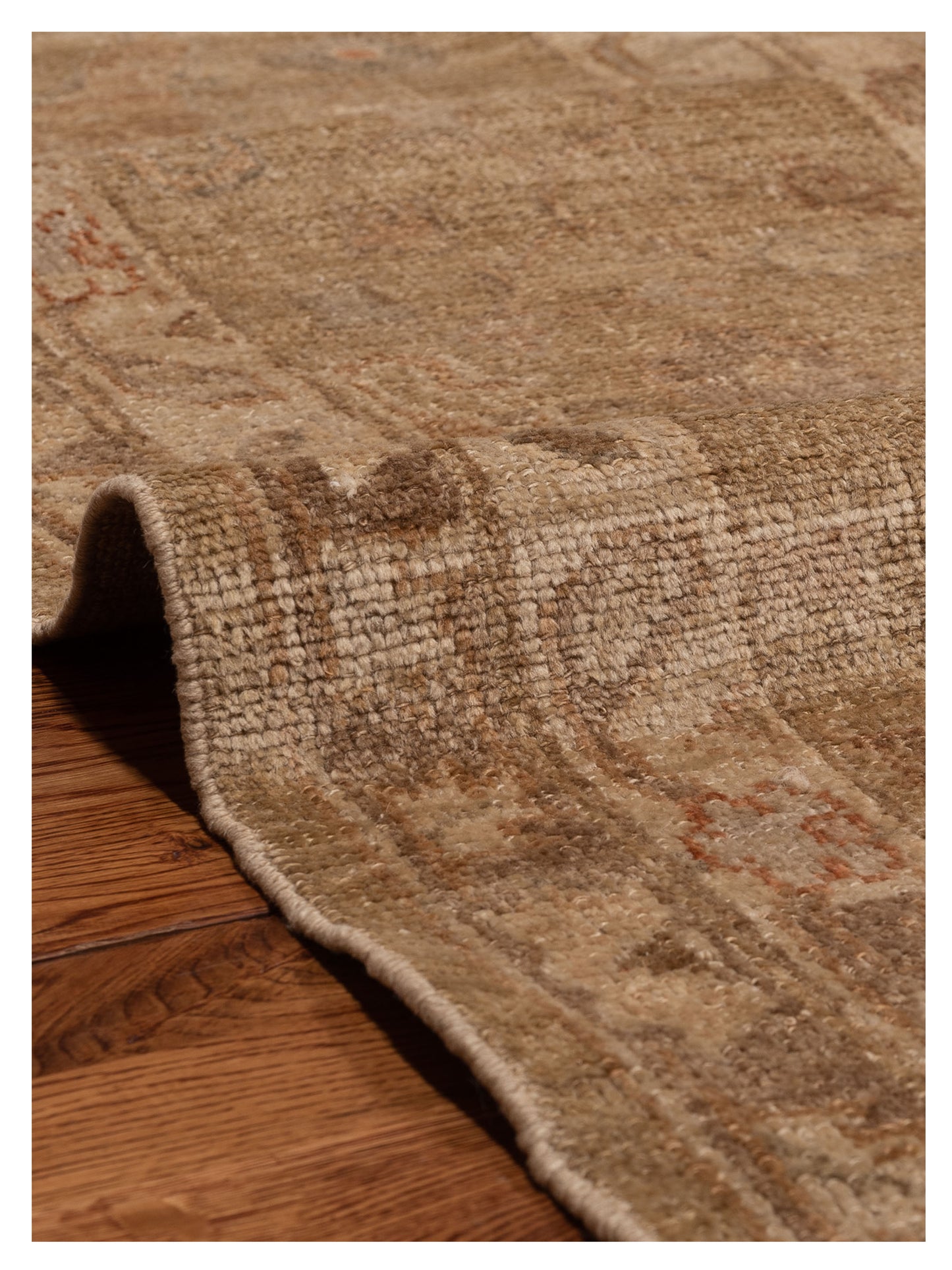 Authentic Angora Oushak Muge Gold Gold Traditional Hand Knotted Rug