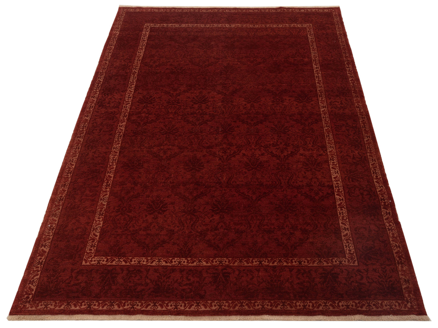 Pasha Defne Begonia Red Red Transitional Hand Knotted Rug