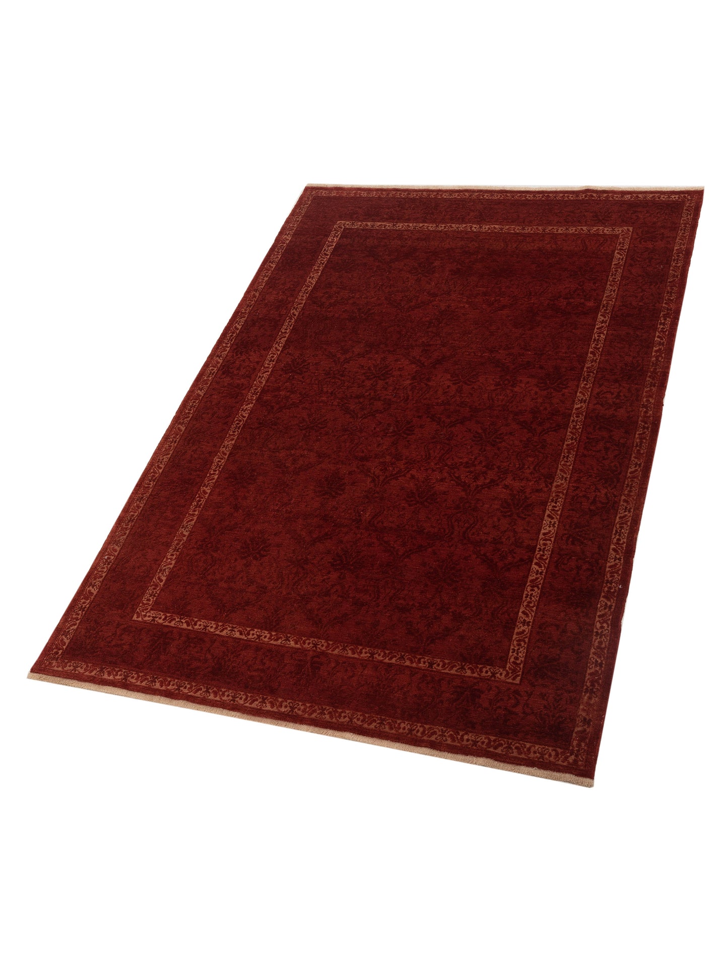 Pasha Defne Begonia Red Red Transitional Hand Knotted Rug