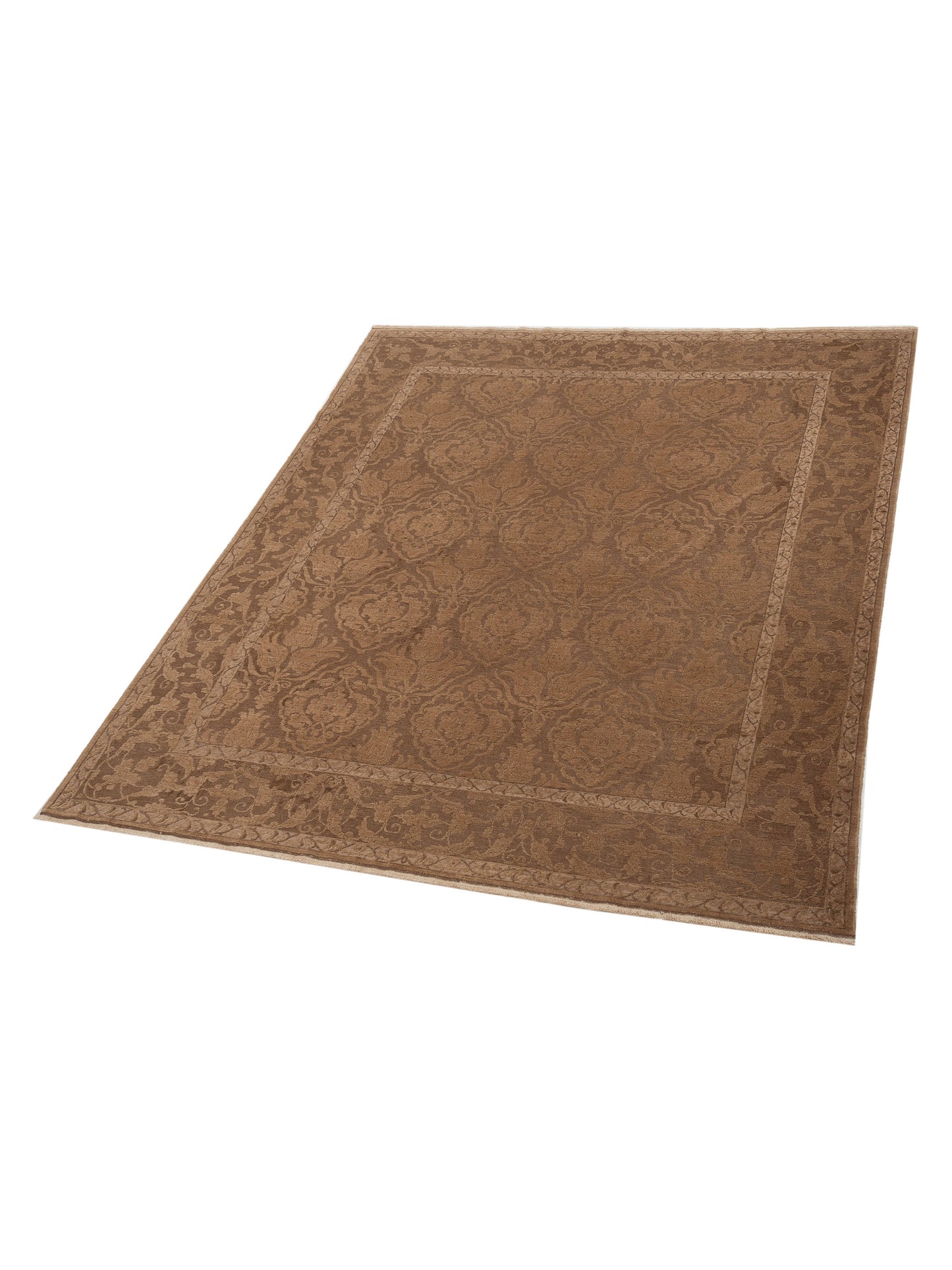 Pasha Defne Tulip Dark Brown Brown Transitional Hand Knotted Rug