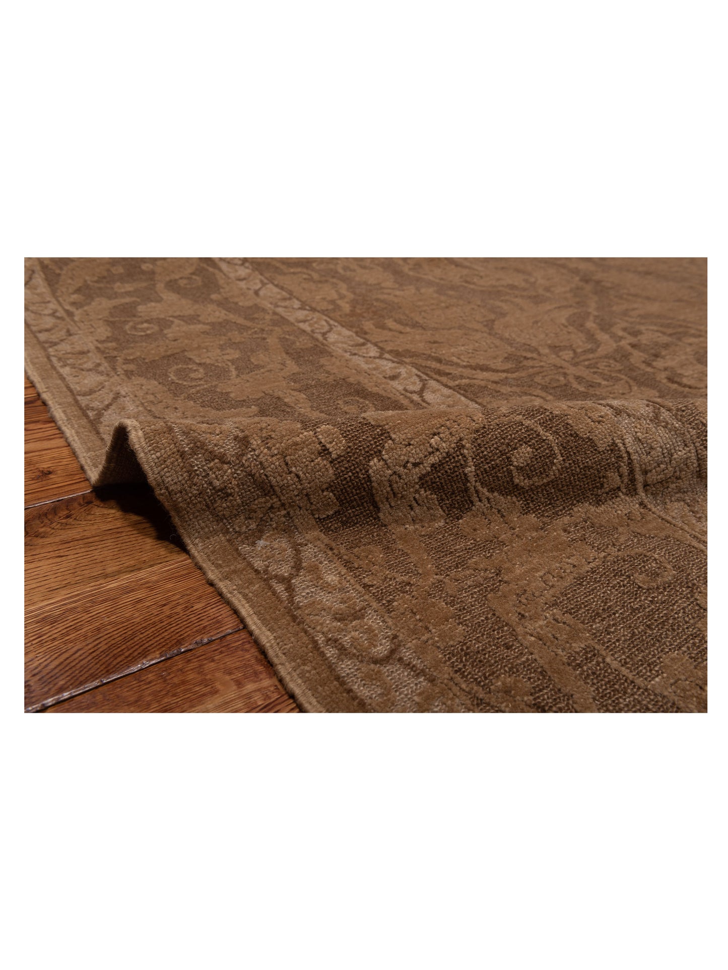 Pasha Defne Tulip Dark Brown Brown Transitional Hand Knotted Rug