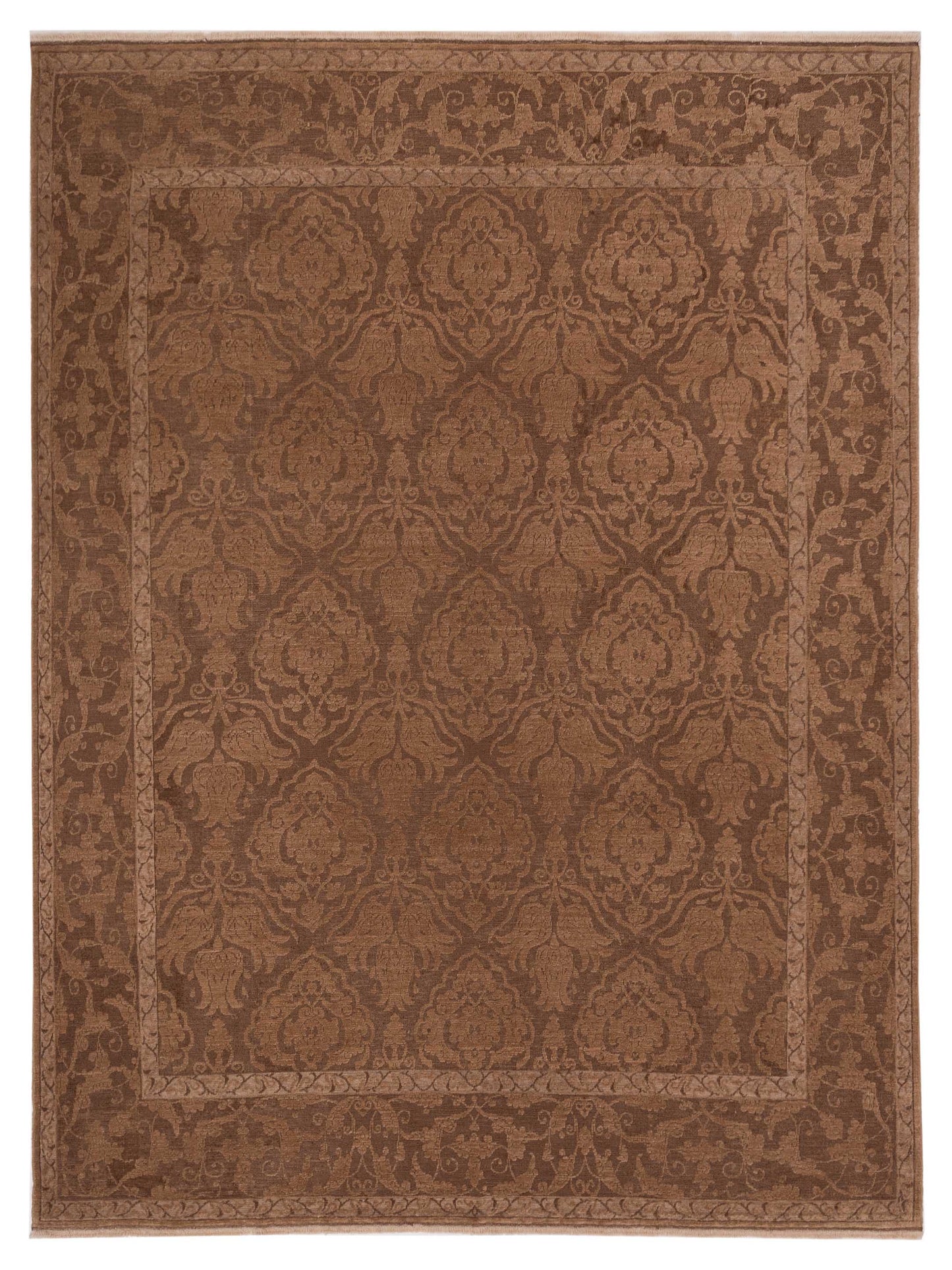 Pasha Defne Tulip Dark Brown Transitional Hand Knotted Rug