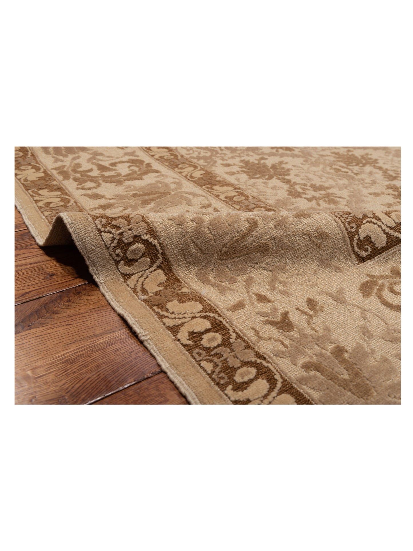 Pasha Defne Begonia Beige Brown Transitional Hand Knotted Rug