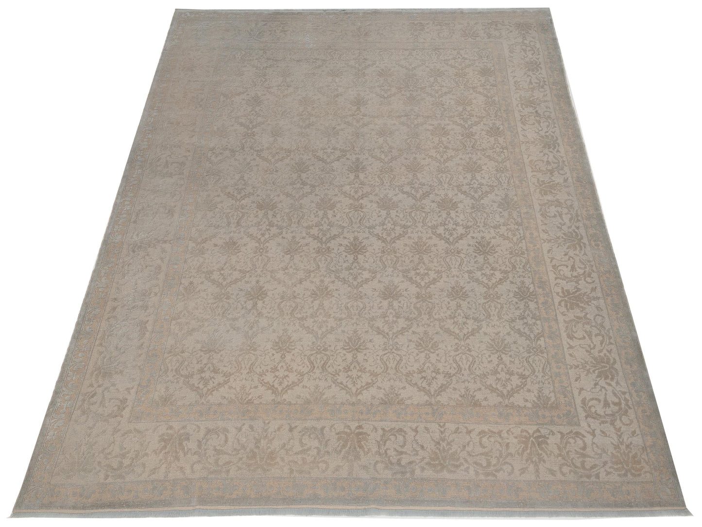 Pasha Color Bouquet 107873 Silver Gray Transitional Hand Knotted Rug