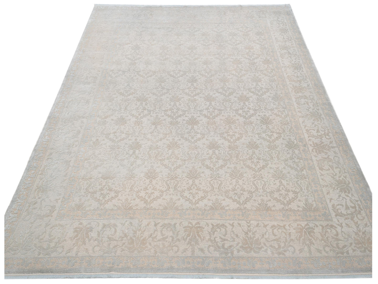 Pasha Color Bouquet 107873 Silver Gray Transitional Hand Knotted Rug