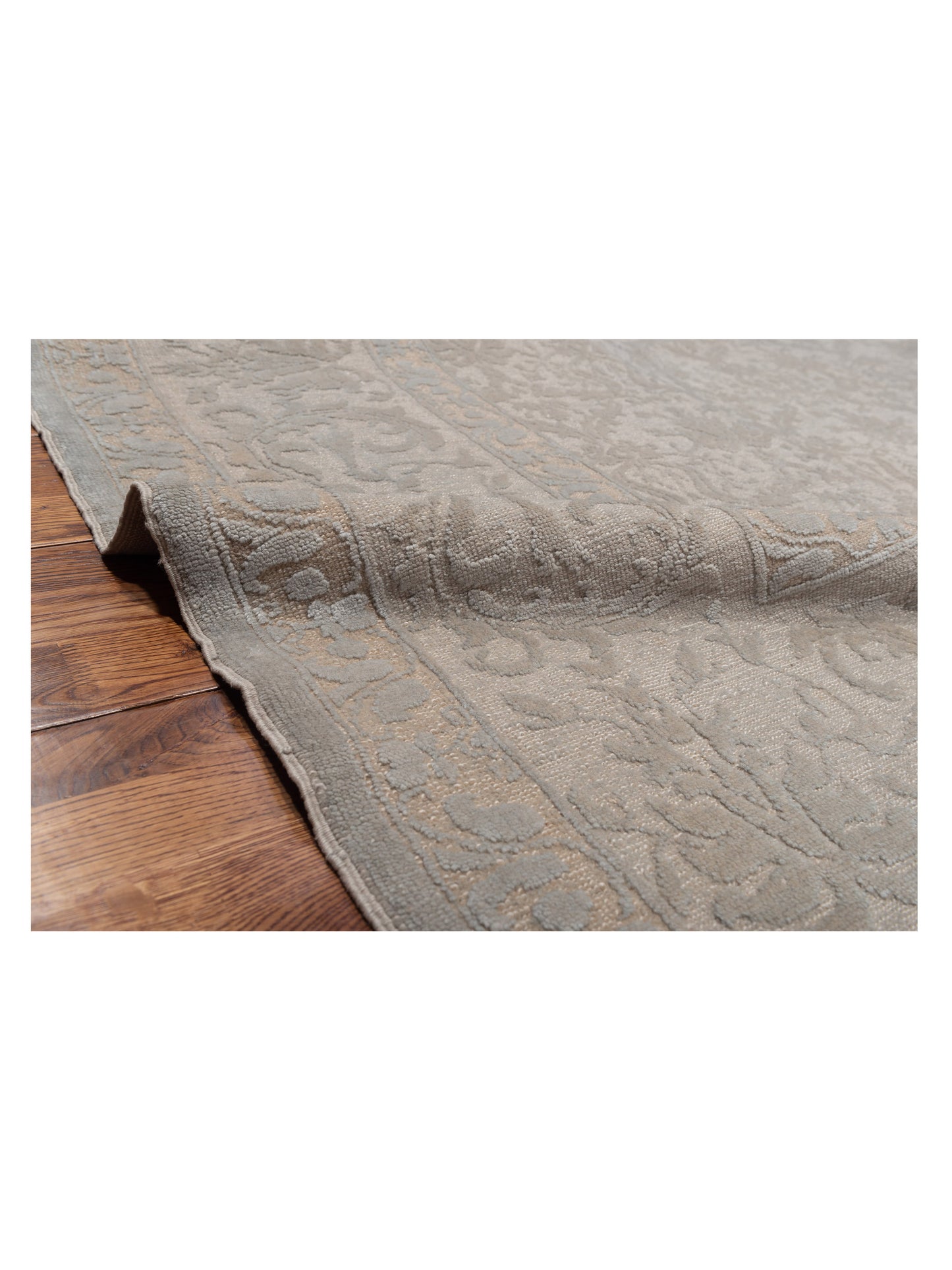 Pasha Color Bouquet 107873 Silver Gray Transitional Hand Knotted Rug