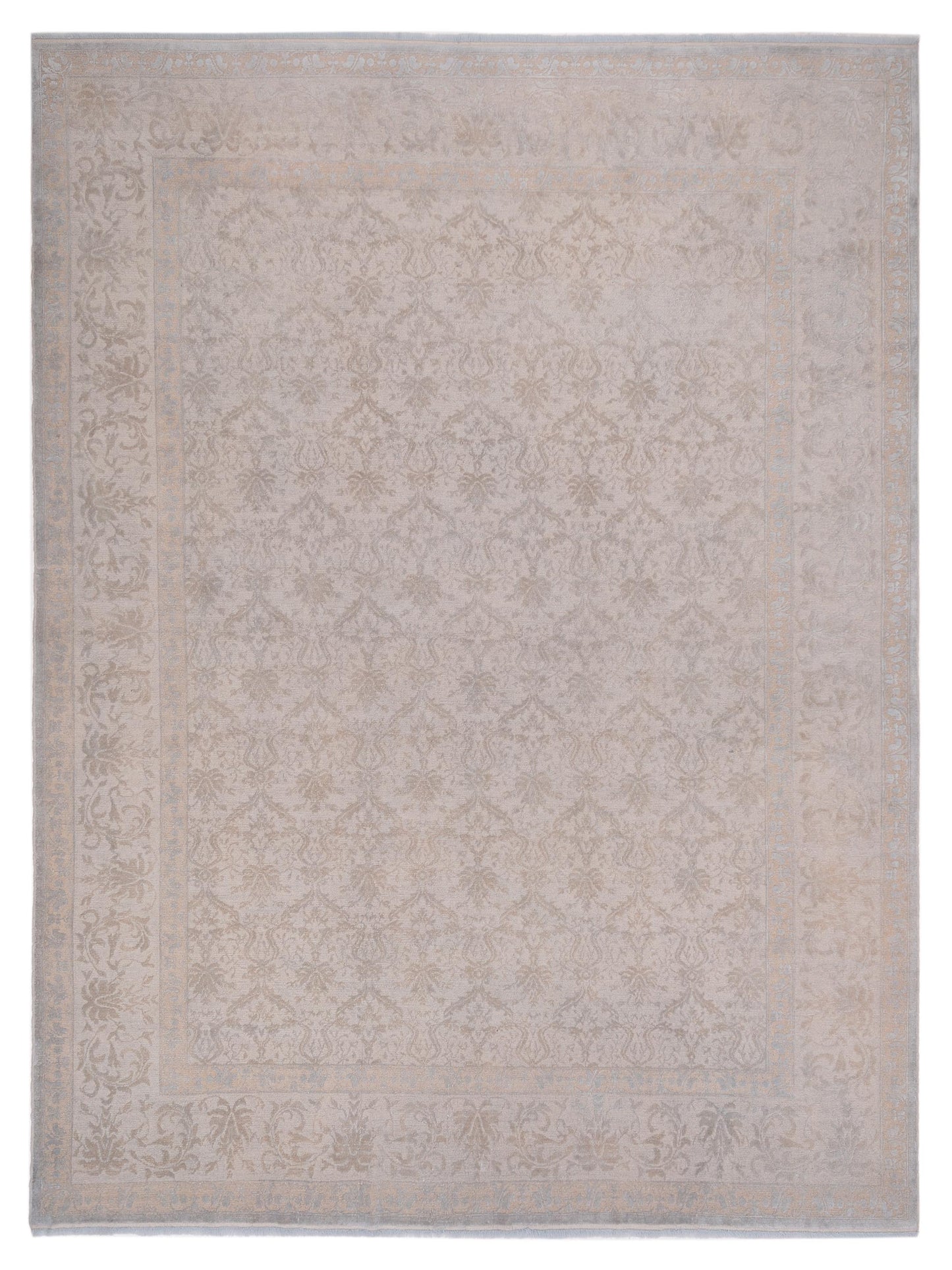 Pasha Color Bouquet 107873 Silver Transitional Hand Knotted Rug