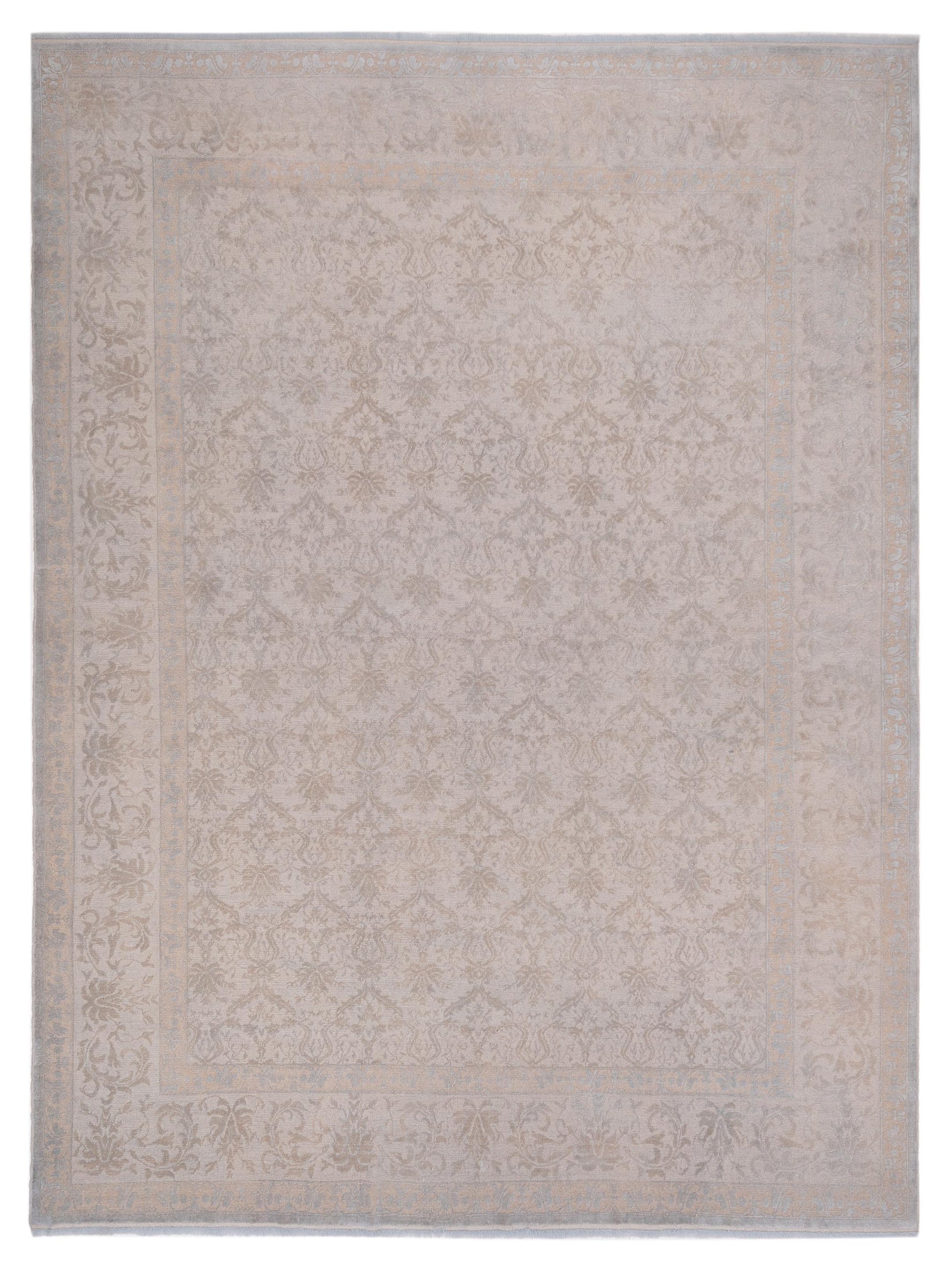 Pasha Color Bouquet 107873 Silver Transitional Hand Knotted Rug