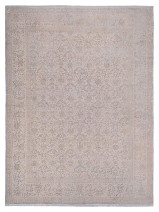 Pasha Color Bouquet 107873 Silver Transitional Hand Knotted Rug