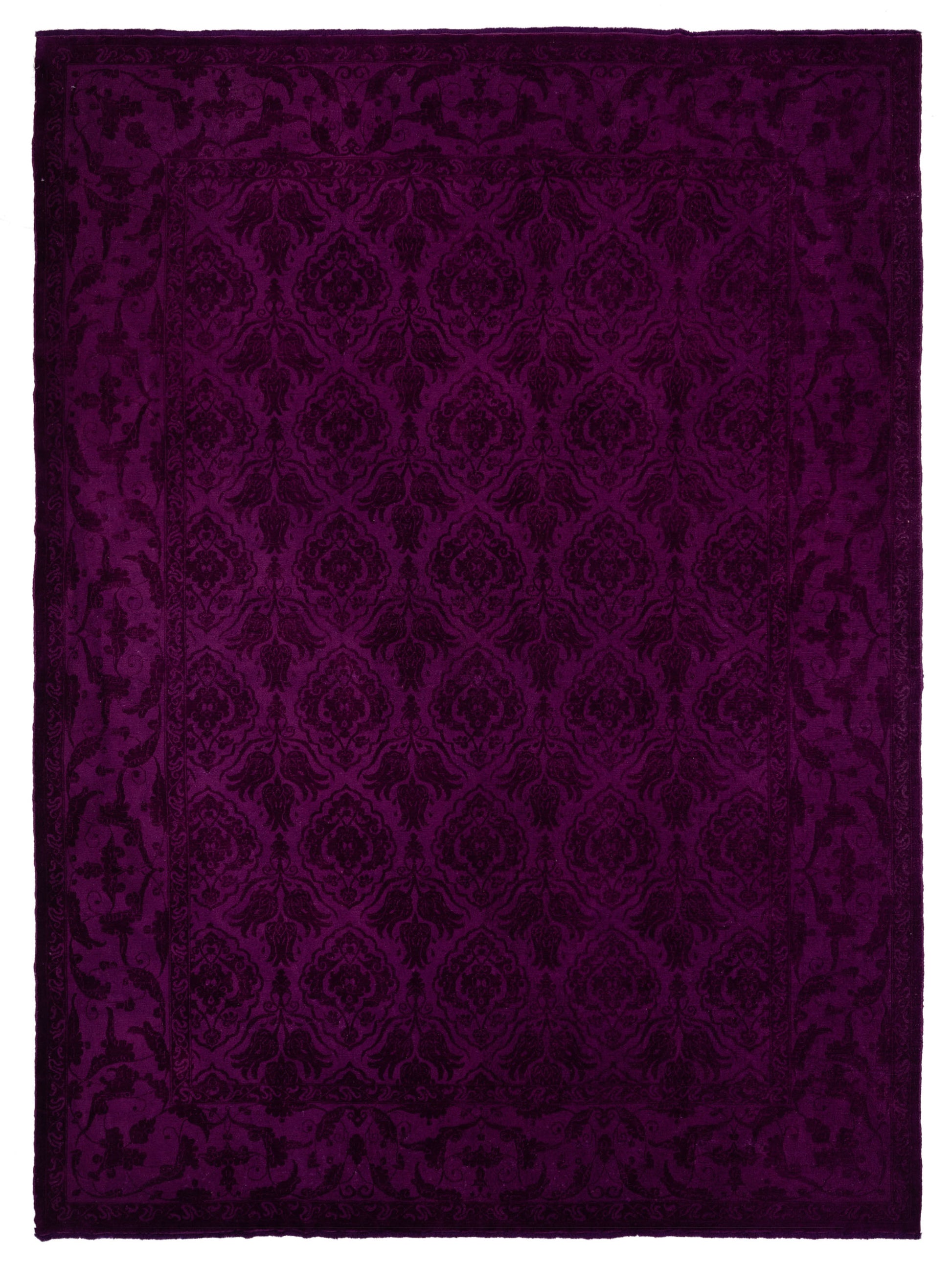 Pasha Color Bouquet 107874 Purple Transitional Hand Knotted Rug