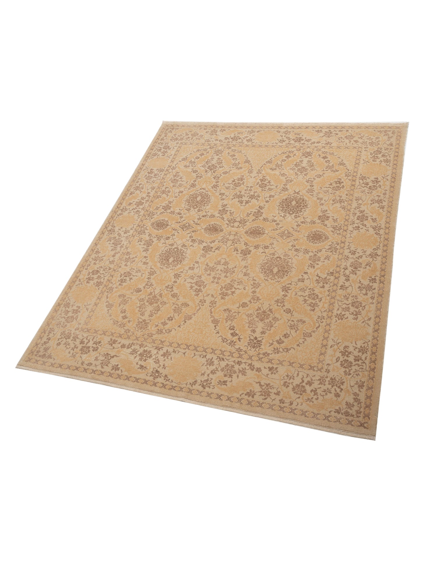 Pasha Defne Orchid Beige Gold Transitional Hand Knotted Rug