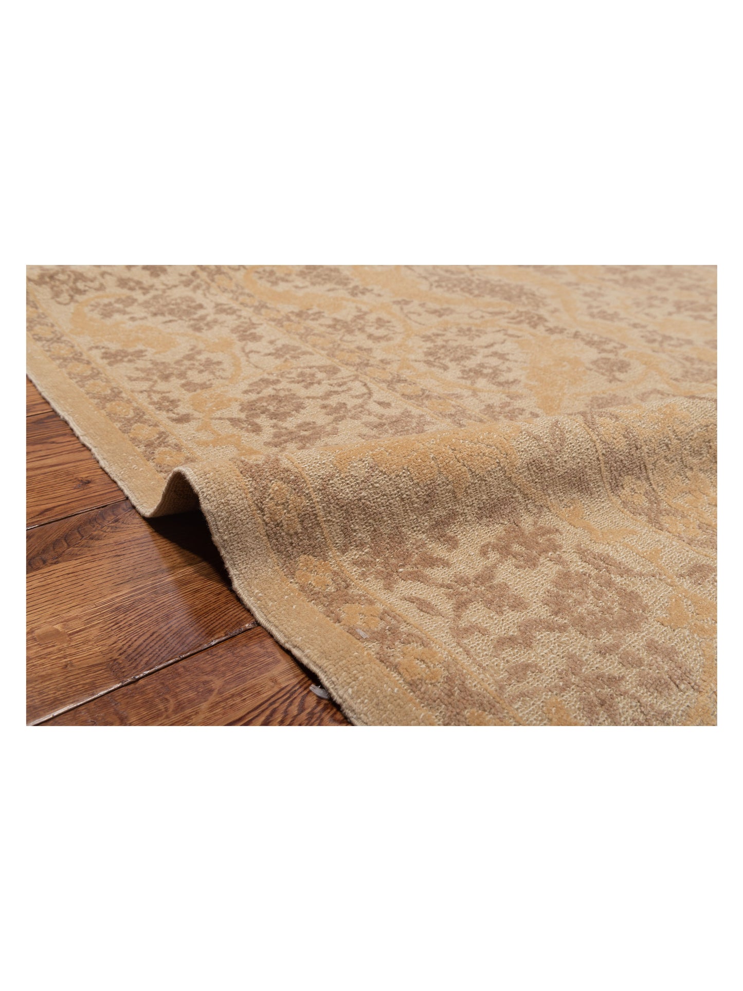 Pasha Defne Orchid Beige Gold Transitional Hand Knotted Rug