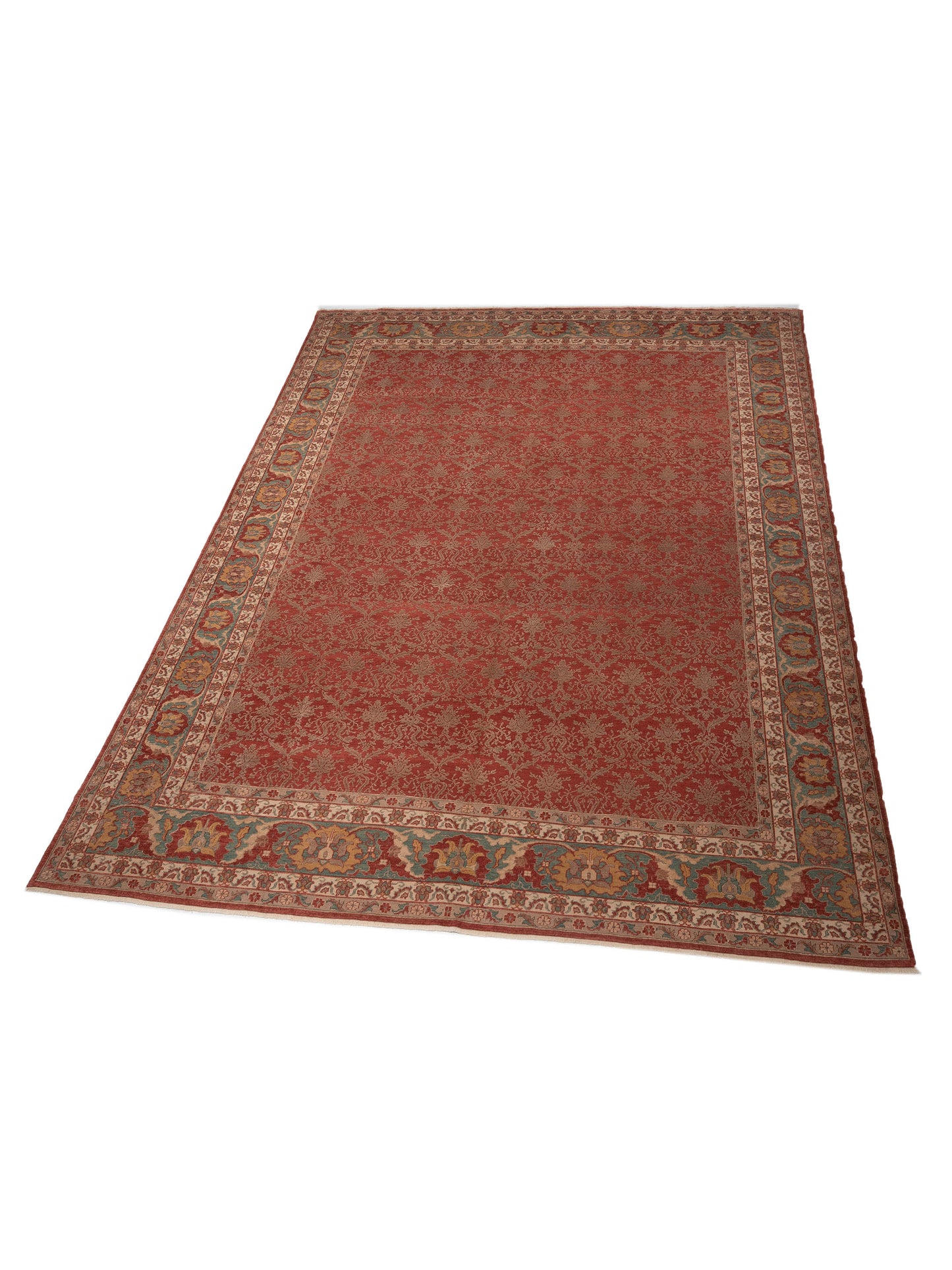 Pasha Antique Loom 107924 Red Blue Transitional Hand Knotted Rug