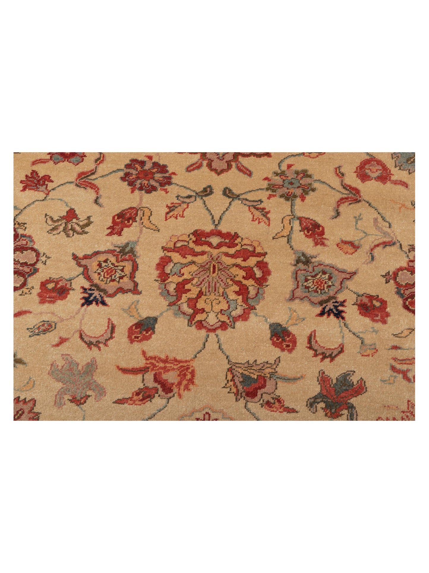 Pasha Antique Loom 107926 Ivory Olive Traditional Hand Knotted Rug