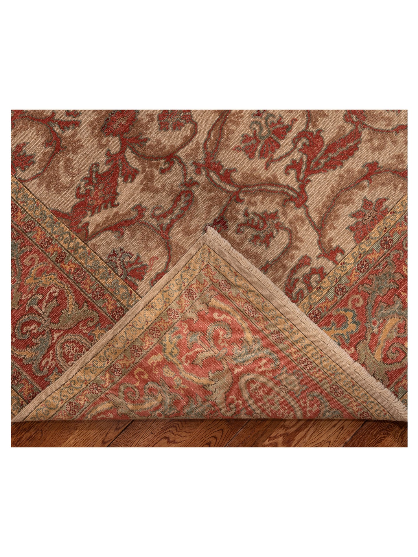 Pasha Antique Loom 107933 Beige Rust Transitional Hand Knotted Rug