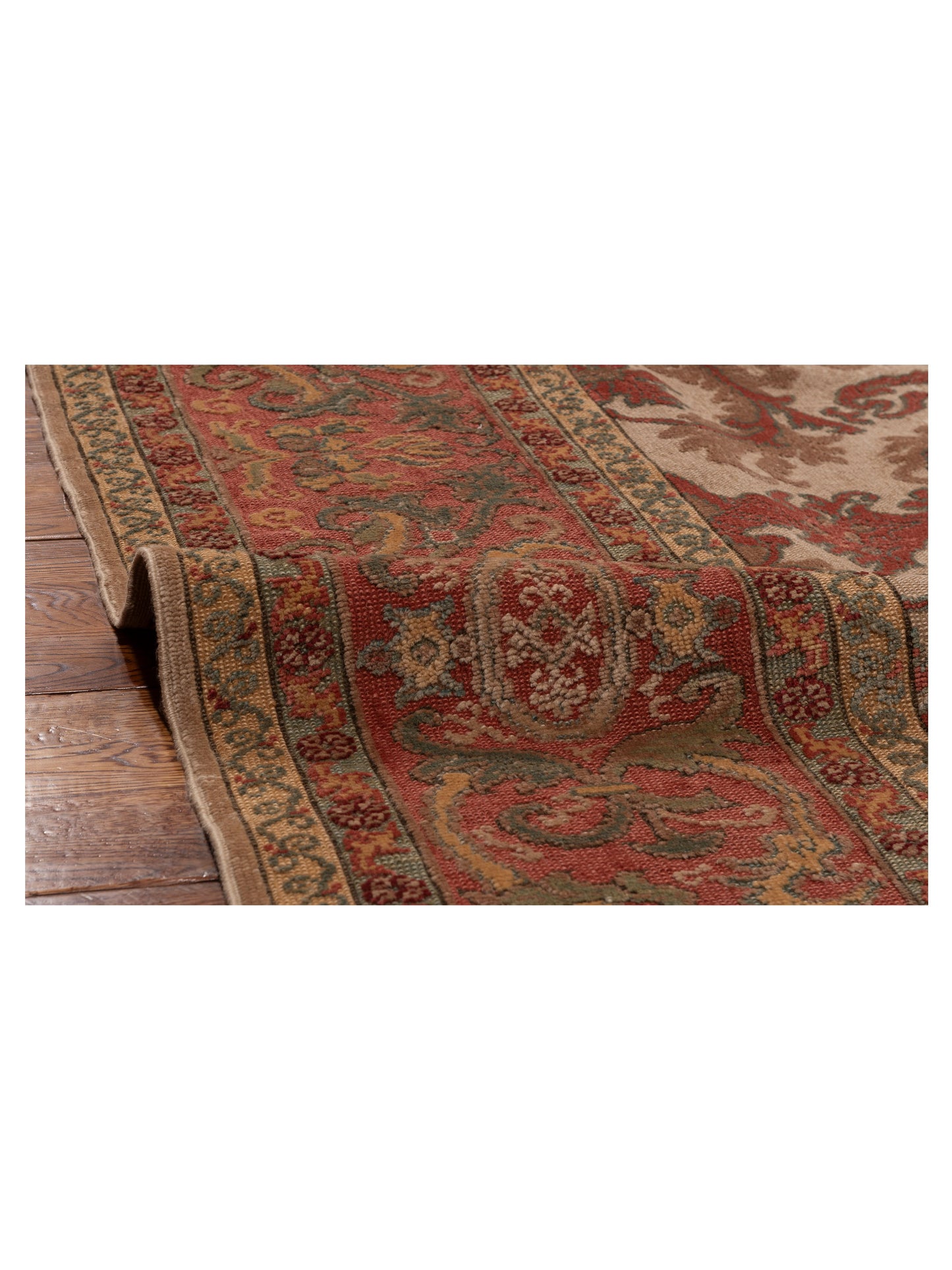 Pasha Antique Loom 107933 Beige Rust Transitional Hand Knotted Rug