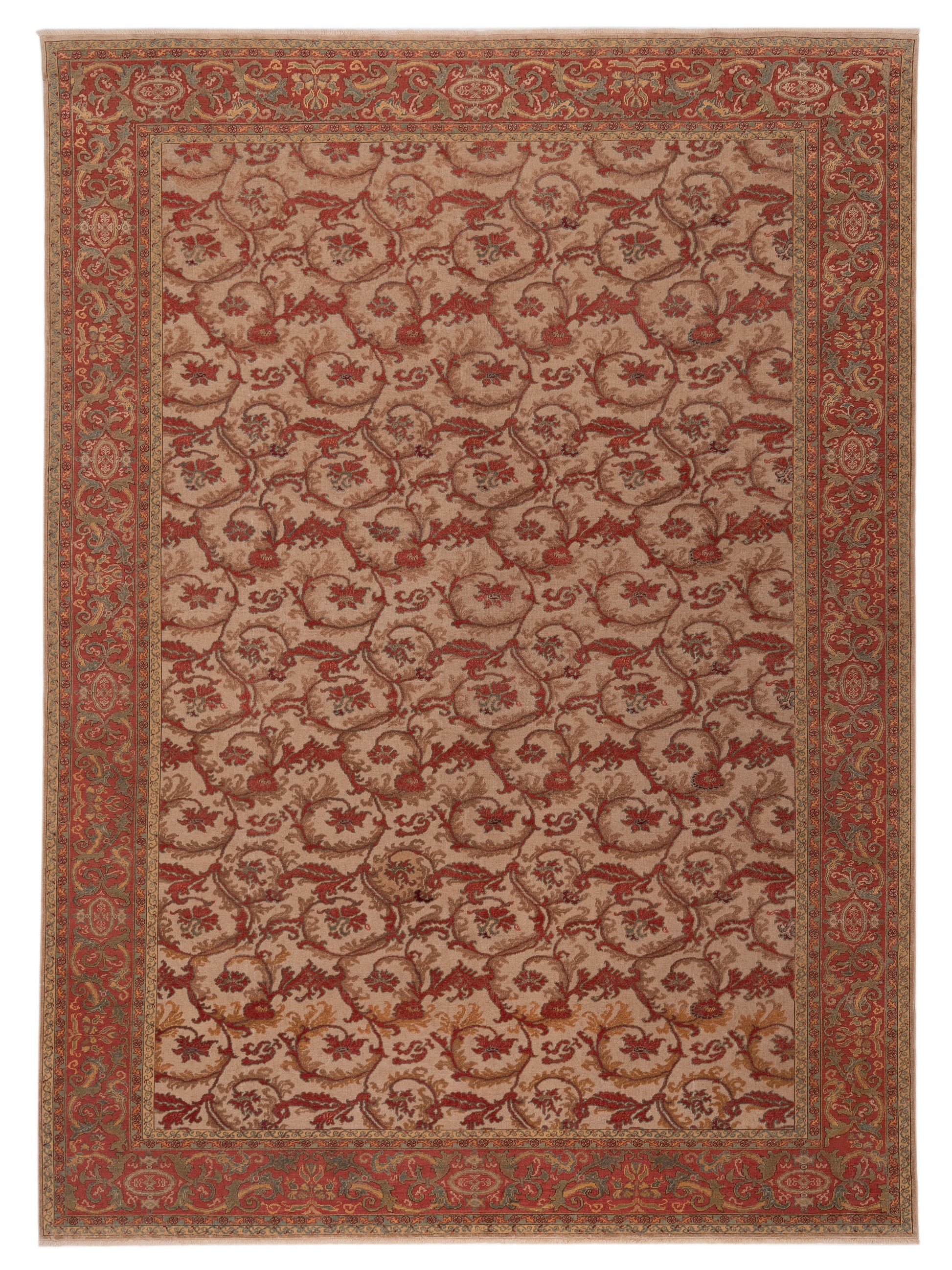 Pasha Antique Loom 107933 Beige Transitional Hand Knotted Rug