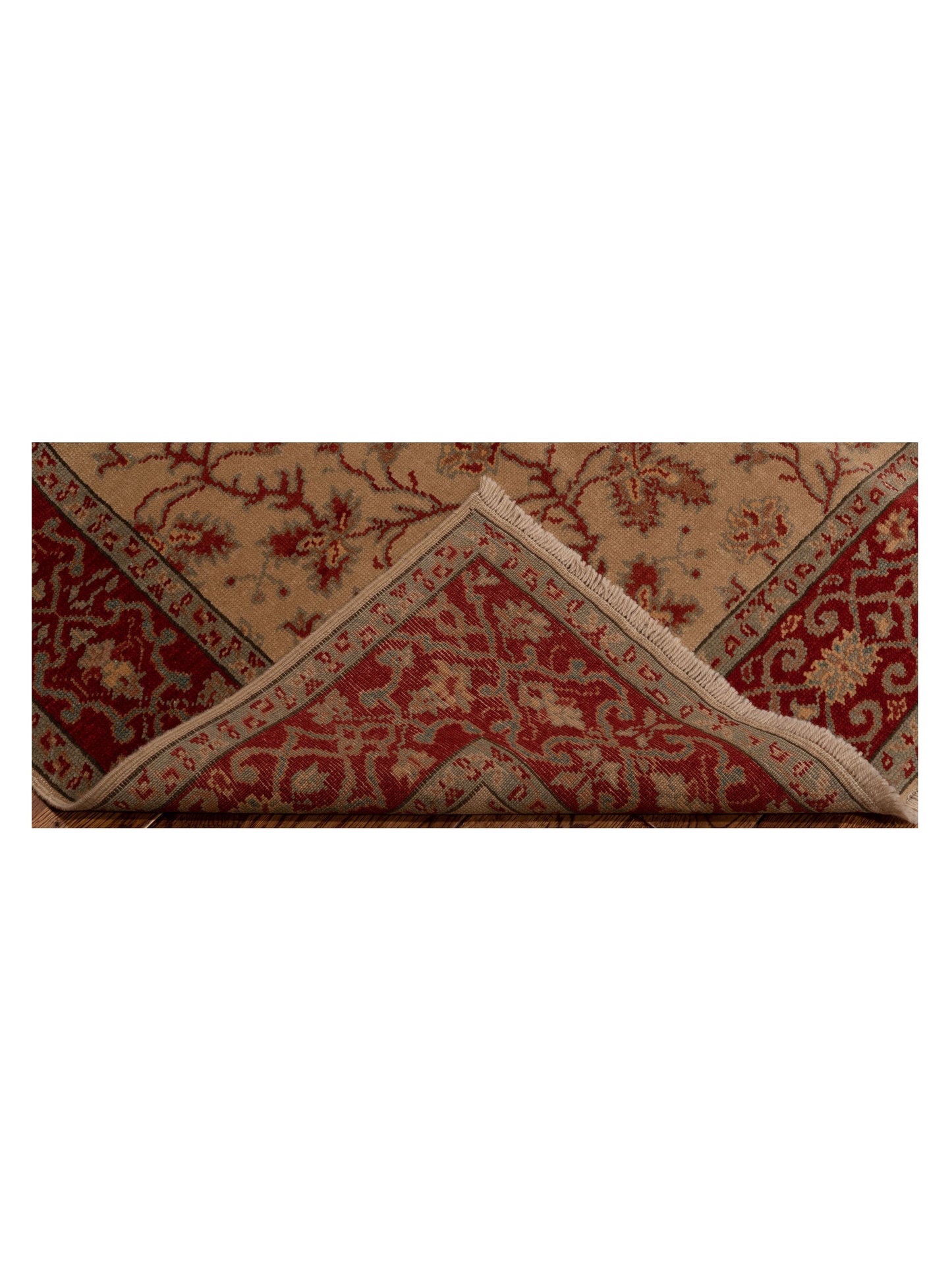 Pasha Antique Loom 107938 Beige Red Transitional Hand Knotted Rug