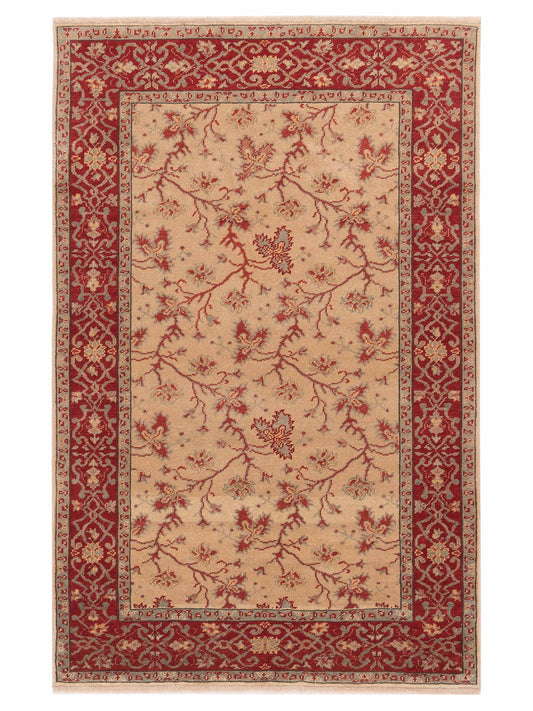 Pasha Antique Loom 107938 Beige Transitional Hand Knotted Rug